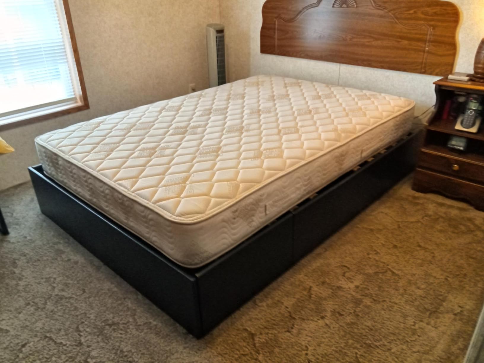 Allewie Full Size Platform Storage Bed Frame with 3 Drawers, Black customer photo 2