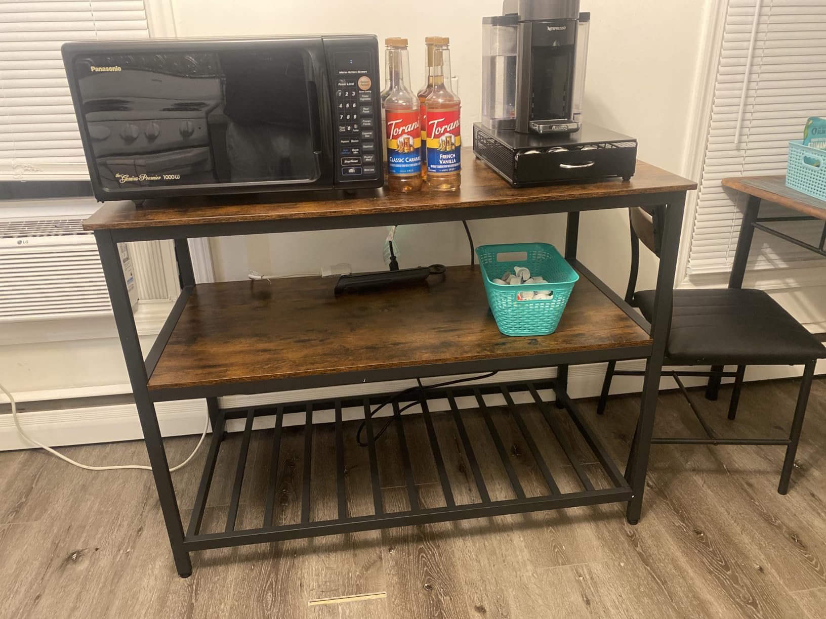 VASAGLE Kitchen Island with 3 Shelves, Storage Cabinet, Steel Structure customer photo 1