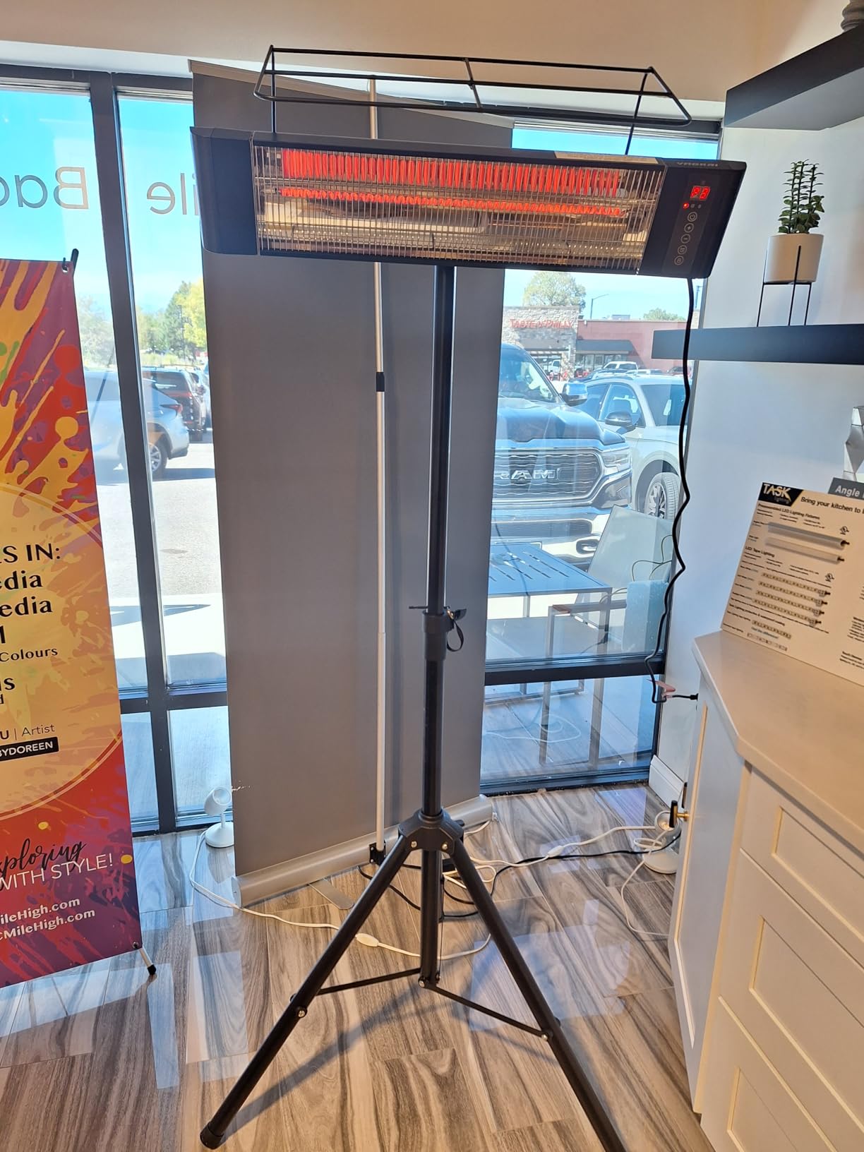 VAGKRI Outdoor Heaters, Electric Infrared Patio Heater with Remote and 12H Timer, IP65 Waterproof, 3 Heat Levels, Wall Mount or Tripod Stand for Home, Office, Patio, Garage customer photo 2