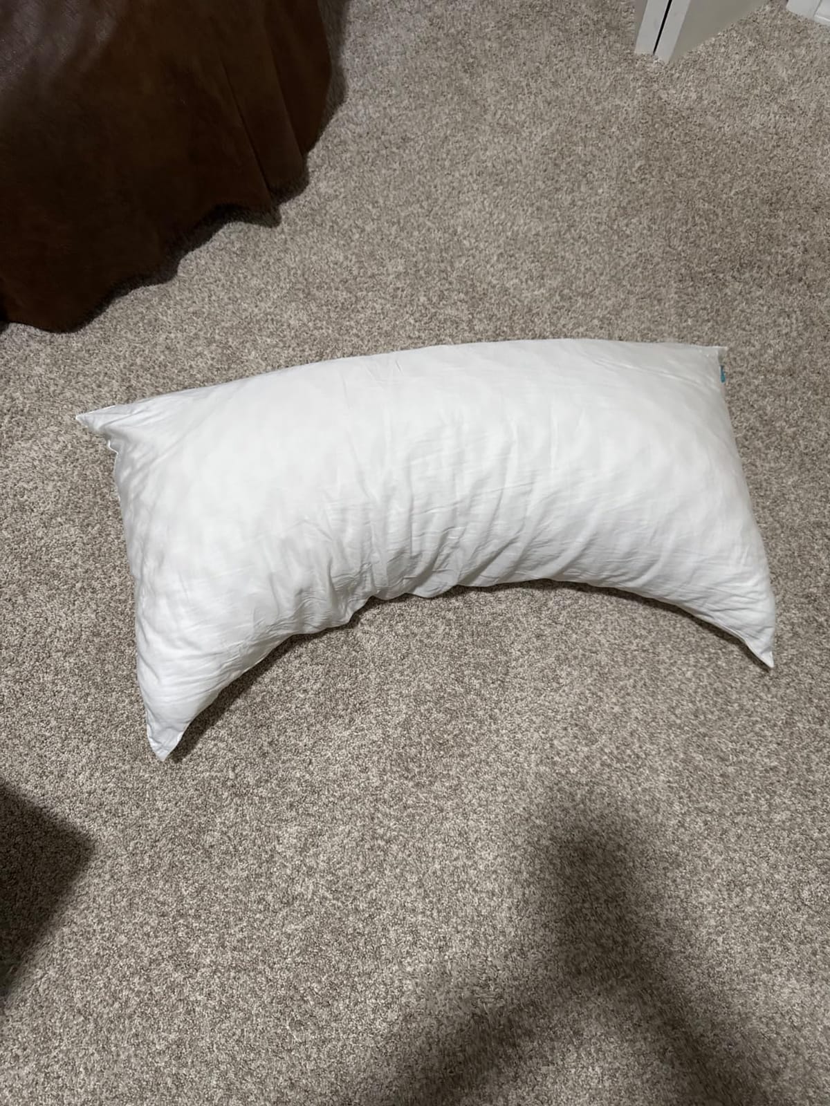 KUCEY Cooling Side Sleeper Pillow for Neck and Shoulder Pain, Luxury Shredded Memory Foam Curved Bed Pillows for Sleeping Set of 1- Adjustable Queen Size- Washable Cover Crescent White customer photo 2