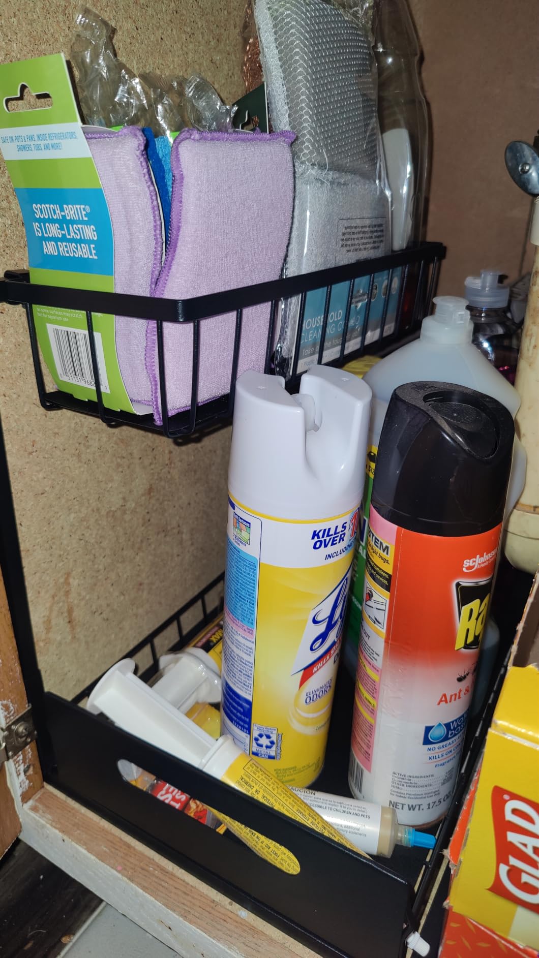 REALINN Under Sink Organizer, L-Shaped 2 Tier Pull Out Cabinet Organizer customer photo 2