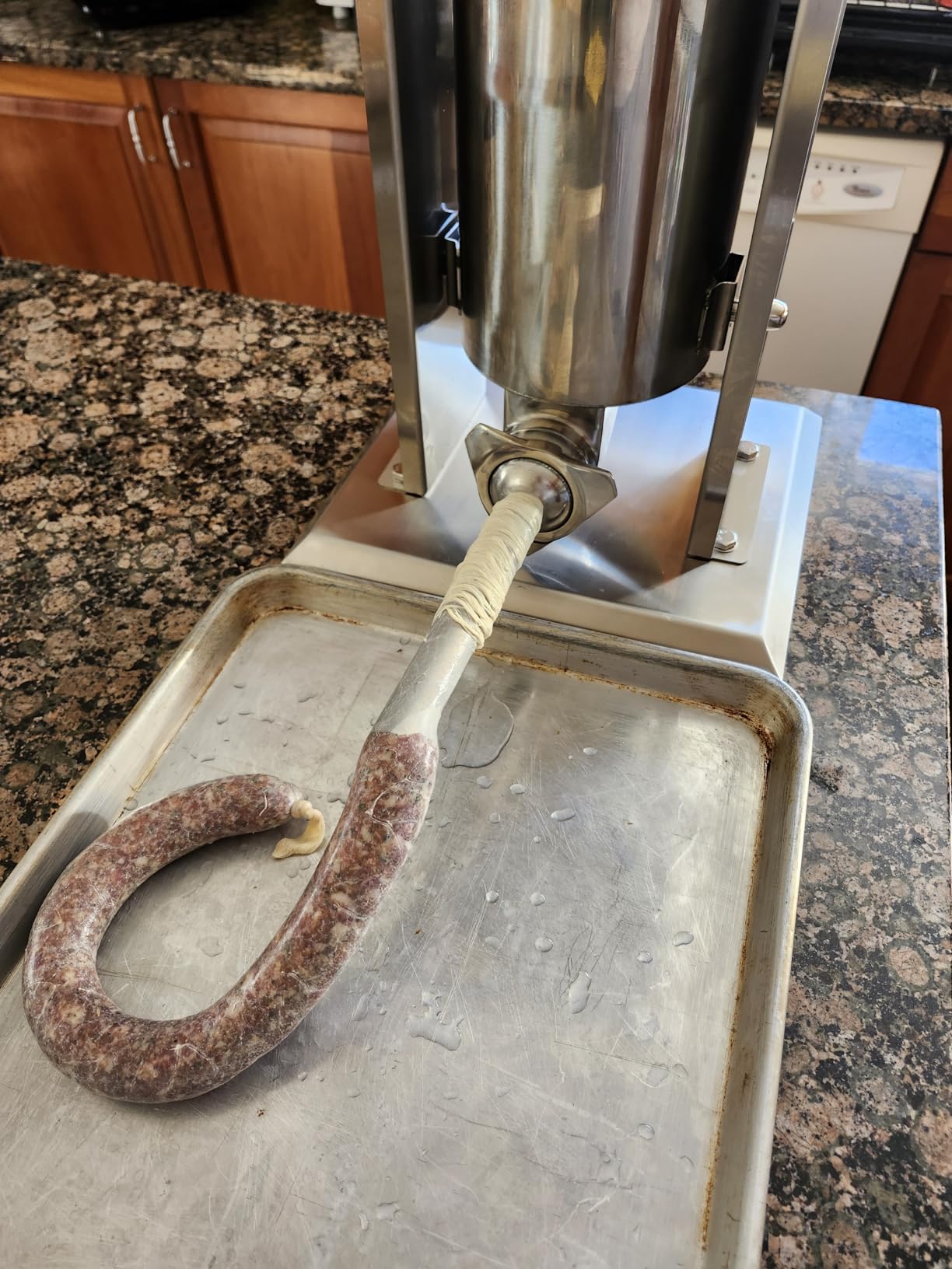 LEEVOT 15LBS/7L Manual Sausage Stuffer, Professional Stainless Steel Sausages Maker & Filler Kit with 2 Speed, 5 Stuffing Tubes, Vertical Meat Stuffers for Home Kitchen, Commercial Use customer photo 2