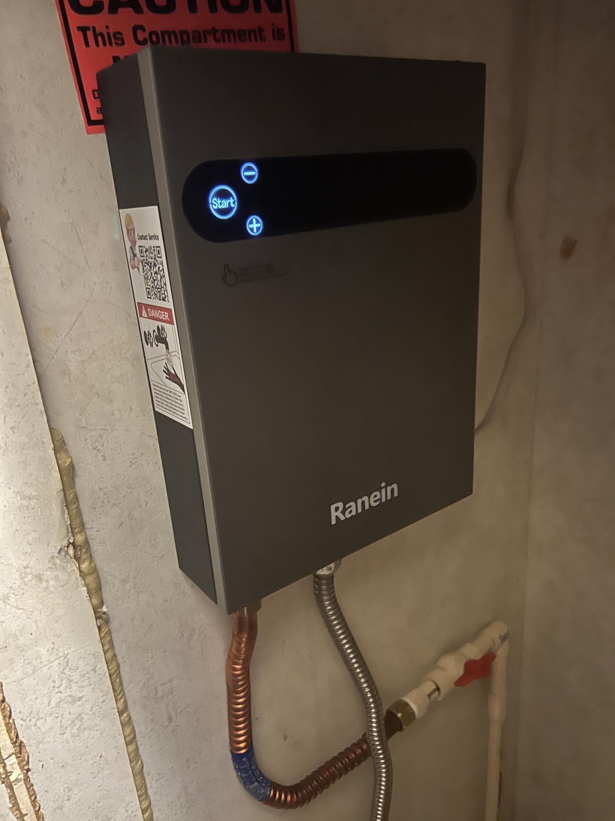 Ranein 18kW Tankless Electric Water Heater, Max 4.3 GPM, 240V, Whole House customer photo 1