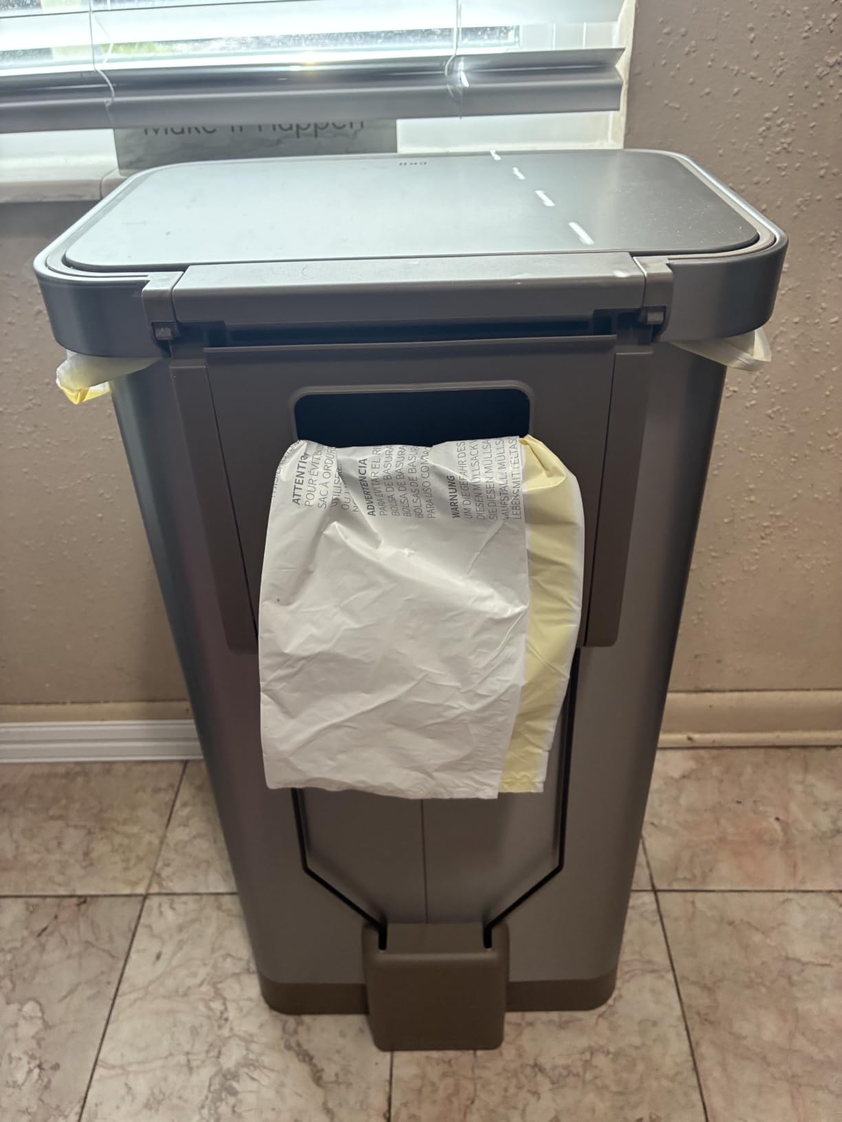 EKO Hudson Matte Stainless 75 Liter/20 Gallon Step Trash Can with Rear Trash Bag Storage Compartment customer photo 2