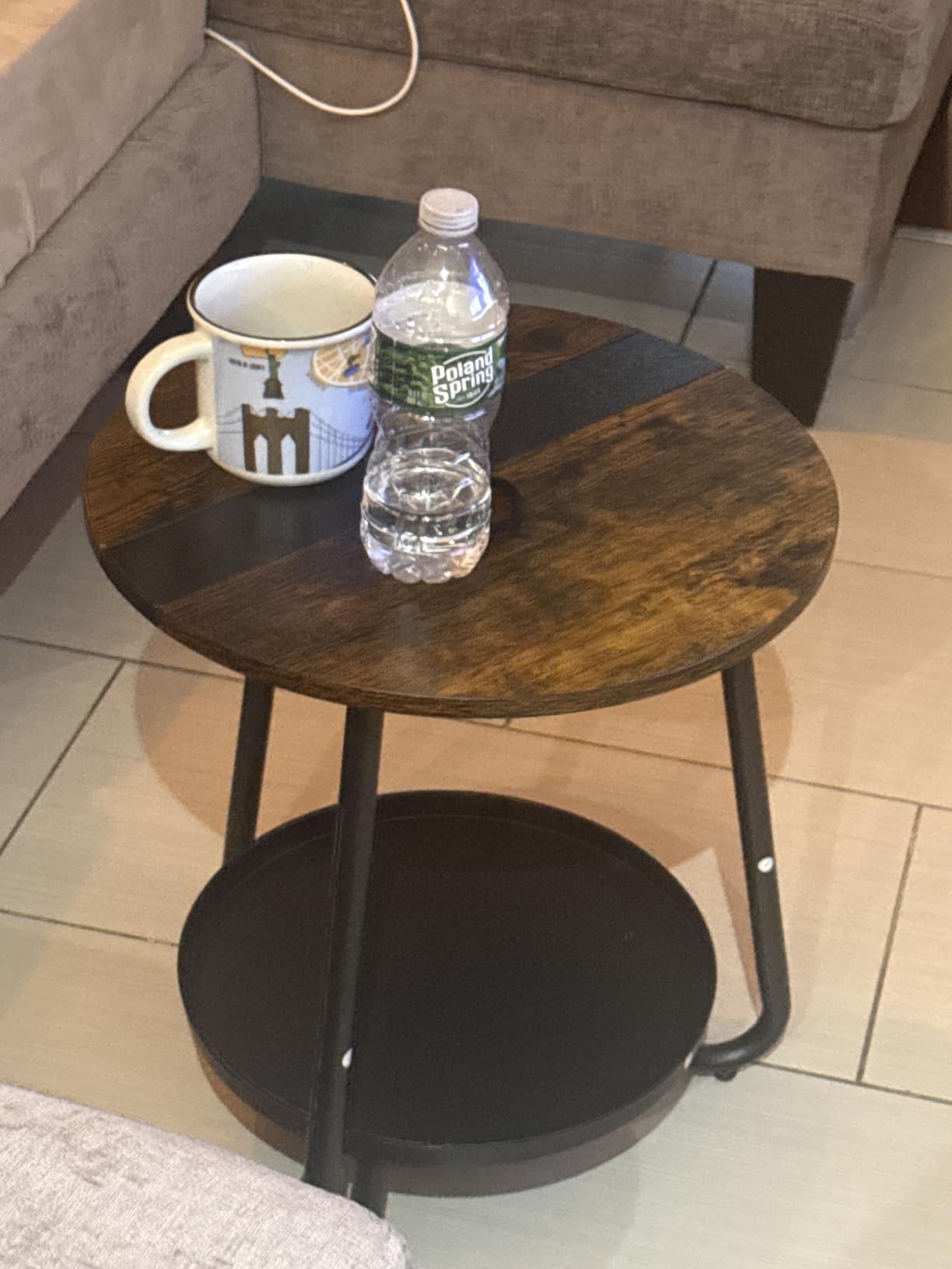 Round Coffee Table with Storage: 2-Tier Design for Small Spaces customer photo 1