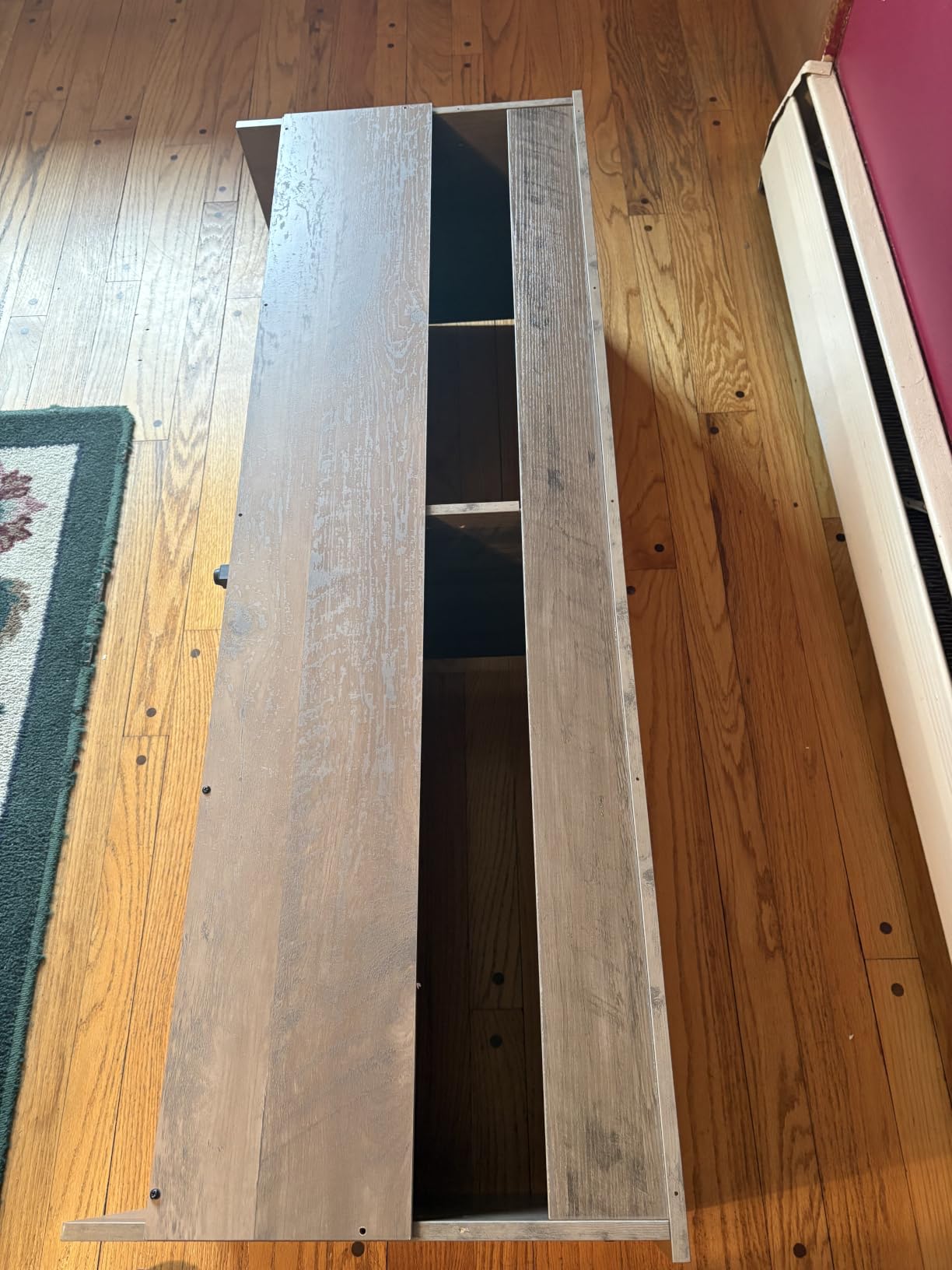 HOMSHO Farmhouse Shoe Storage Bench with 4 Barn Doors & Padded Seat Cushion customer photo 2