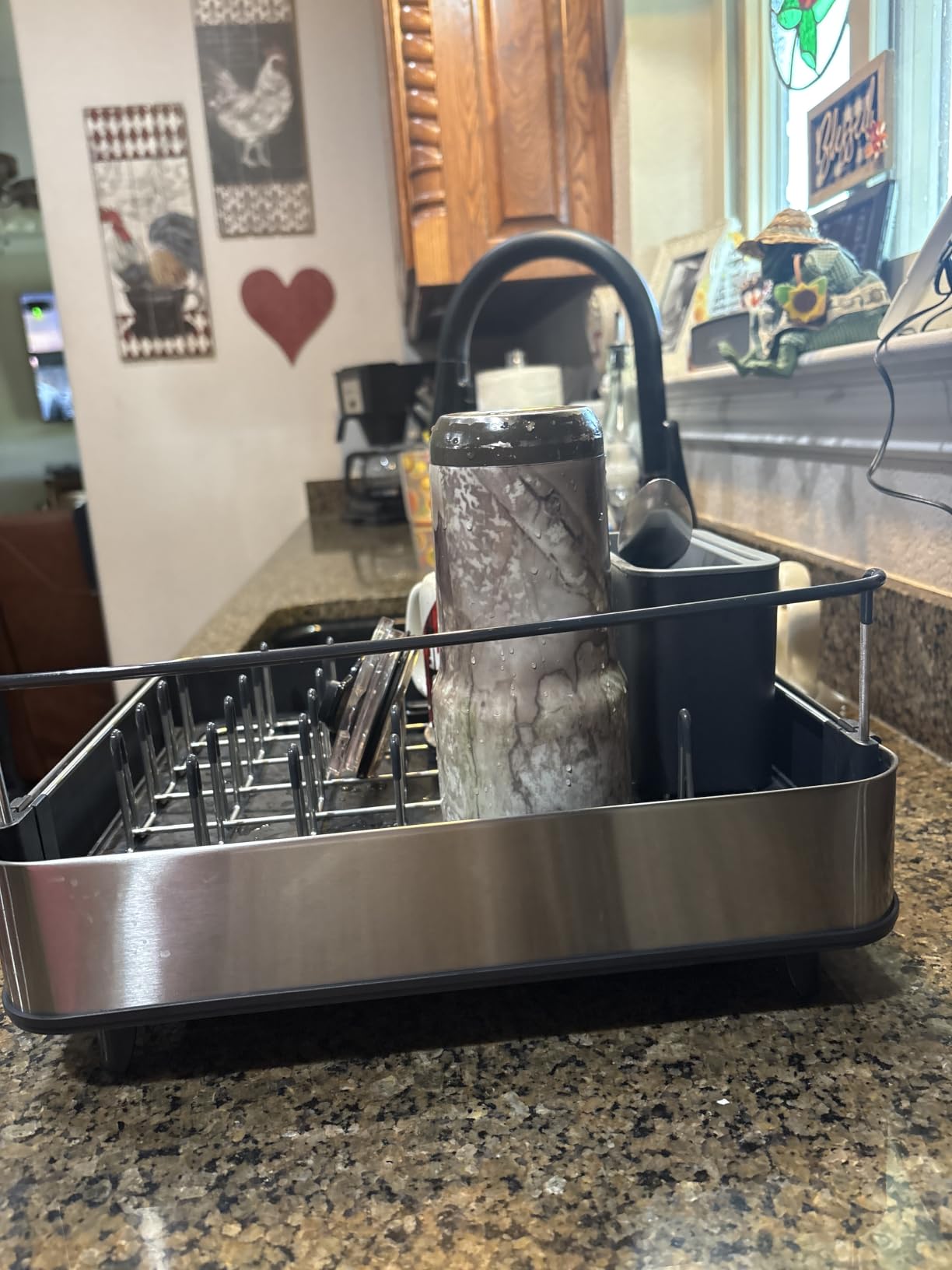 Joseph Joseph Extend Steel Expandable Dish Drying Rack with Removable Cutlery Holder Swivel Draining Spout, Stainless Steel customer photo 1