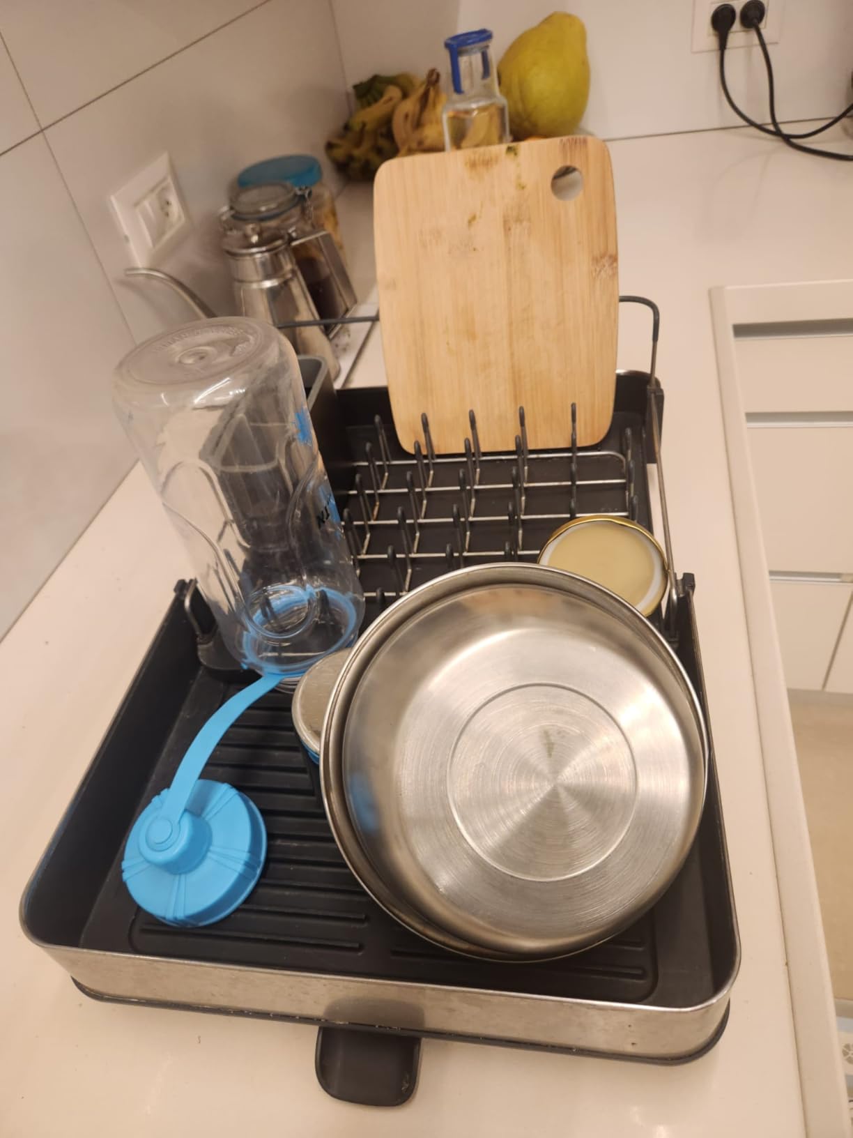 Joseph Joseph Extend Steel Expandable Dish Drying Rack with Removable Cutlery Holder Swivel Draining Spout, Stainless Steel customer photo 2