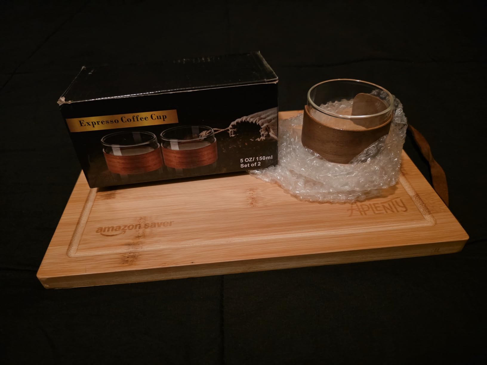 PARACITY Espresso Cups, 5 oz Espresso Shot Cups with Wooden Ring, Set of 2 customer photo 1