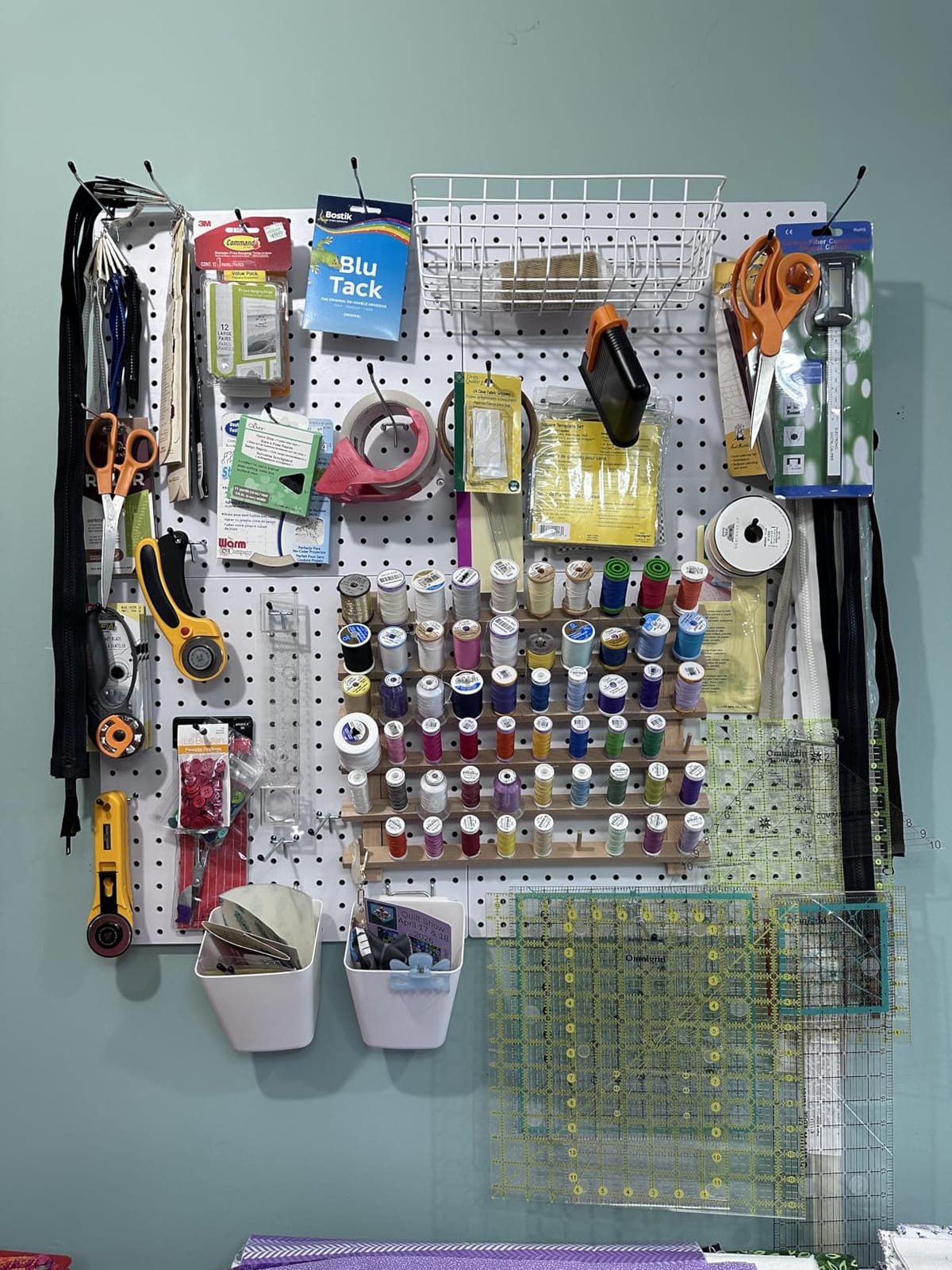 FZK Modular Plastic Peg Board Wall Organizer Kit, 12x12, White customer photo 1