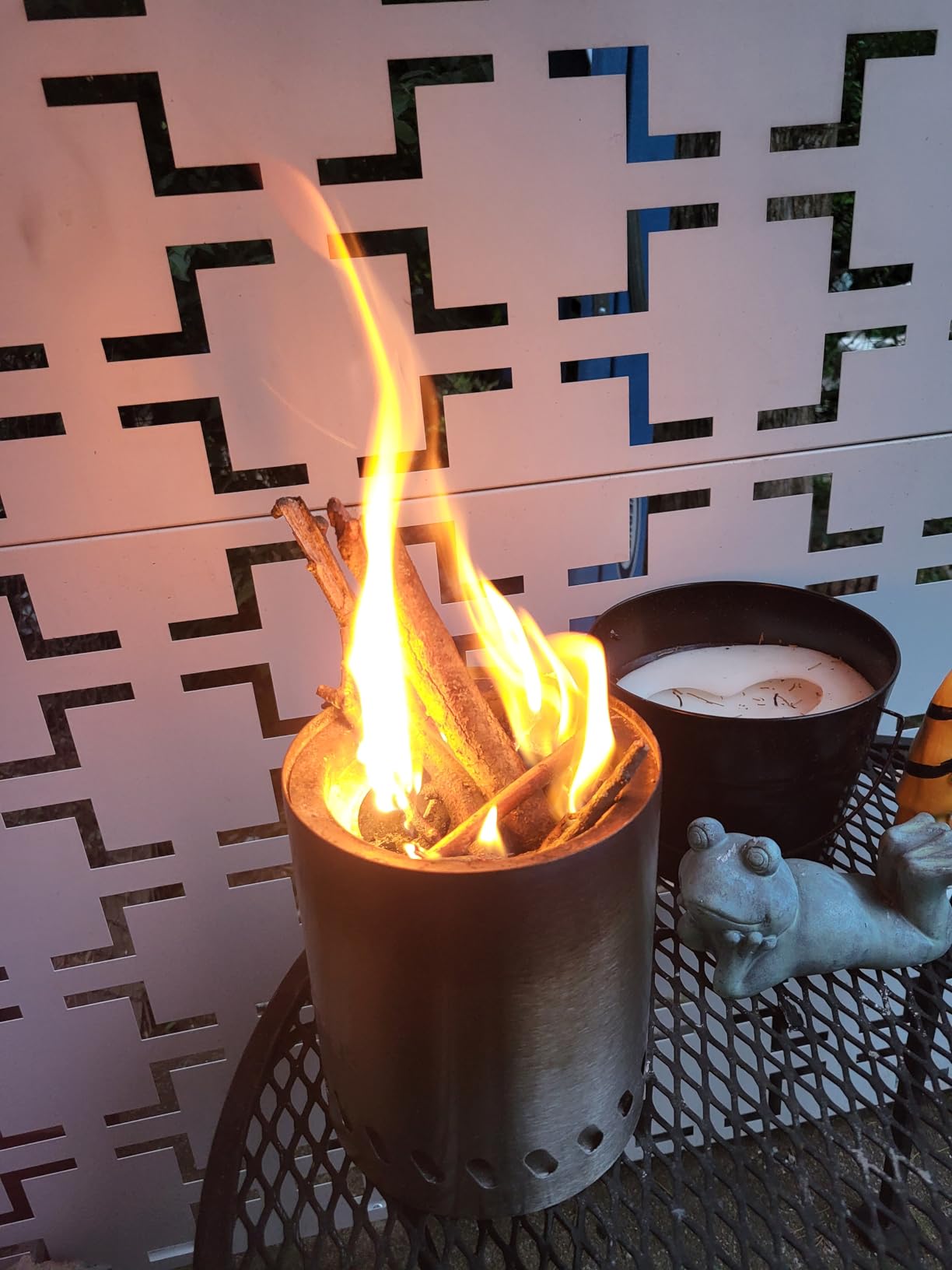 Tabel Top Fire Pit Mini, Portable Firepit Outdoor, 5.5 Inch Tabletop Firepit Stainless Steel customer photo 1