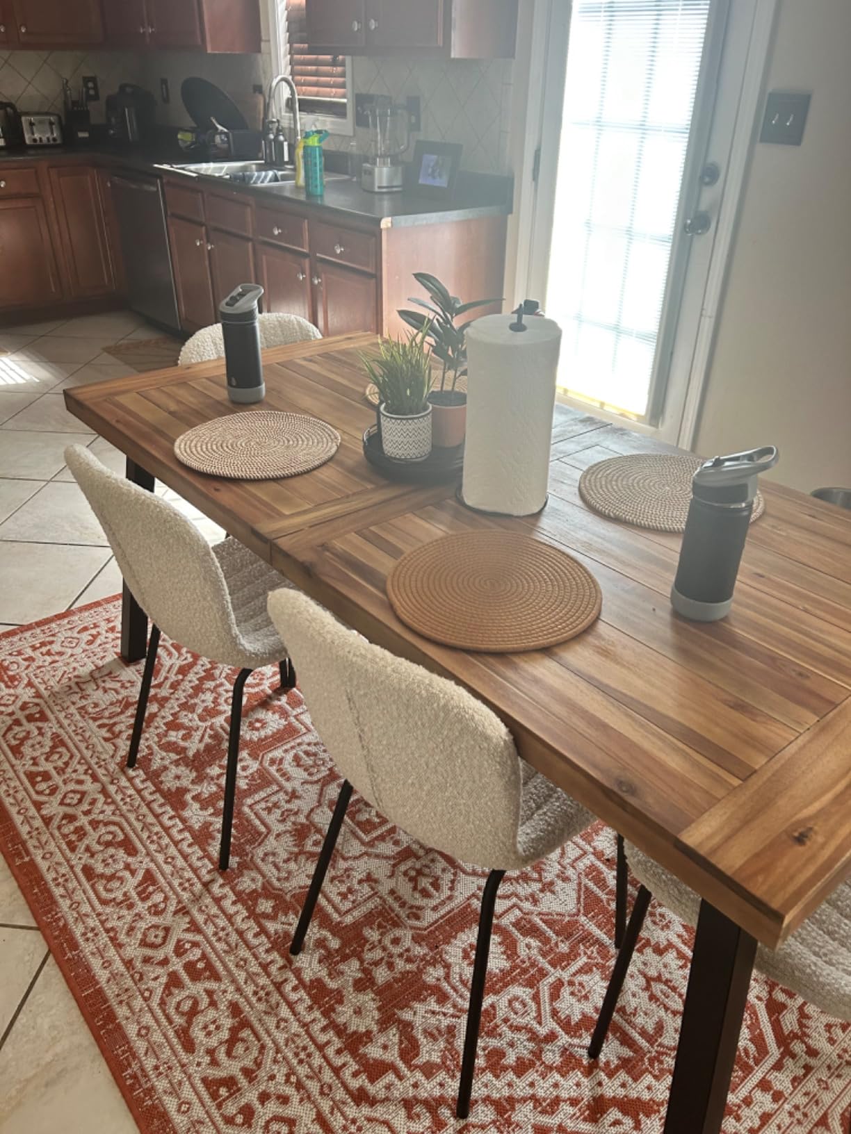 Best Choice Products 6-Person Indoor Outdoor Acacia Wood Dining Table, Picnic Table w/Powder-Coated Steel, 350 Pound Capacity Legs - Weathered Gray customer photo 1