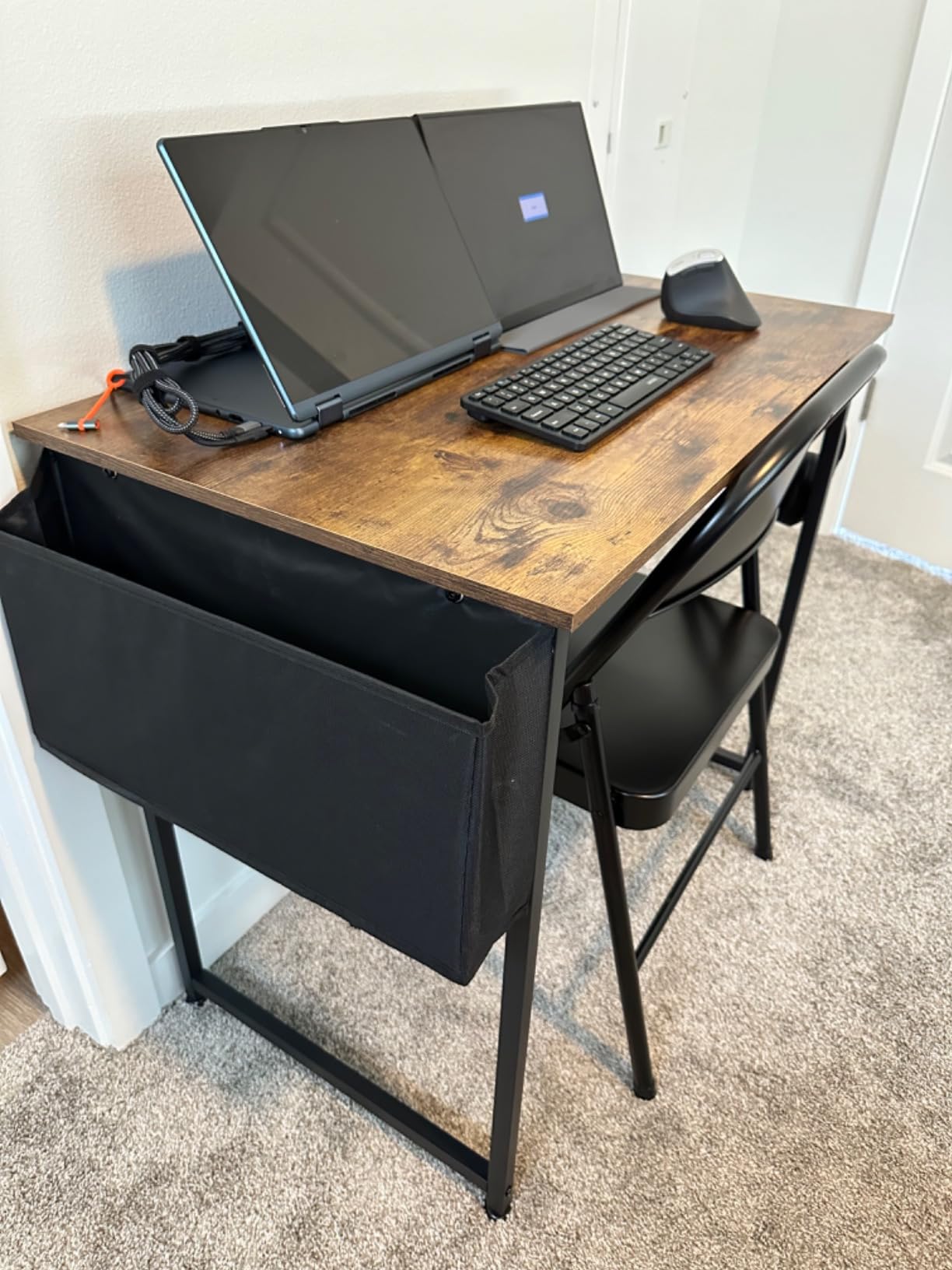 DLisiting 32 Inch Small Desk with Drawers, Black customer photo 2
