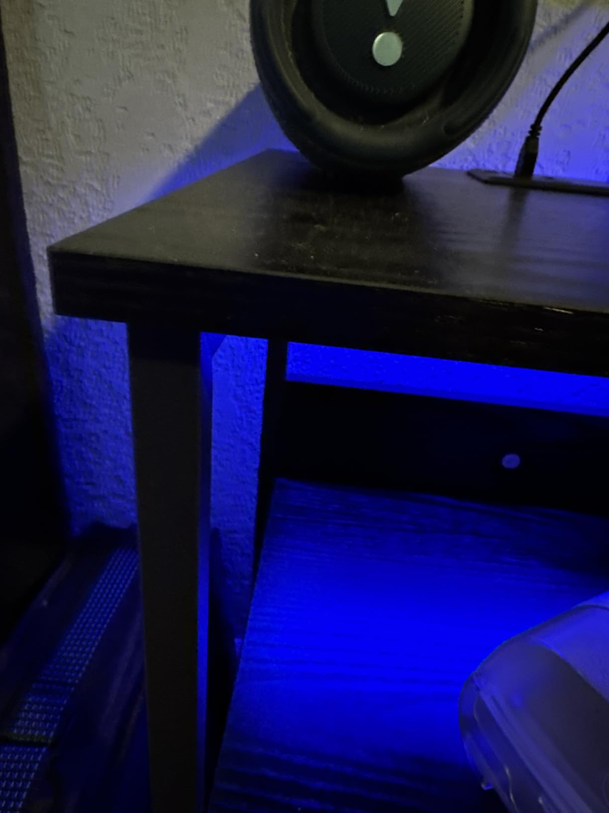 Fixwal Night Stand with Charging Station, Black Led Nightstand, 2 Drawers customer photo 1