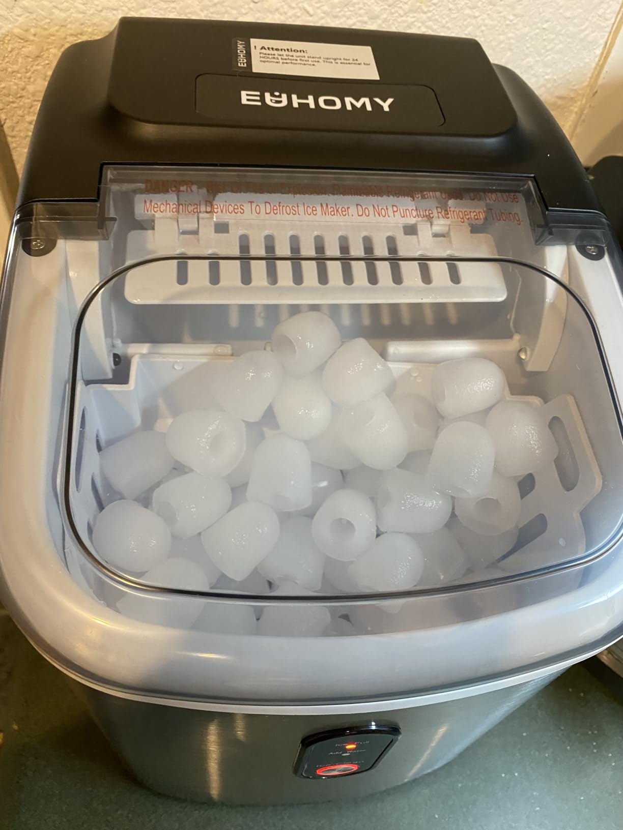 EUHOMY Ice Maker Countertop with Handle, 9 Ice Cubes Ready in 6 Mins customer photo 1