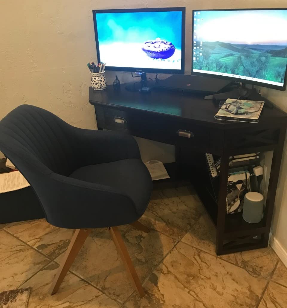 Art Leon Swivel Desk Chair for Home Office, Fabric, Gray customer photo 1