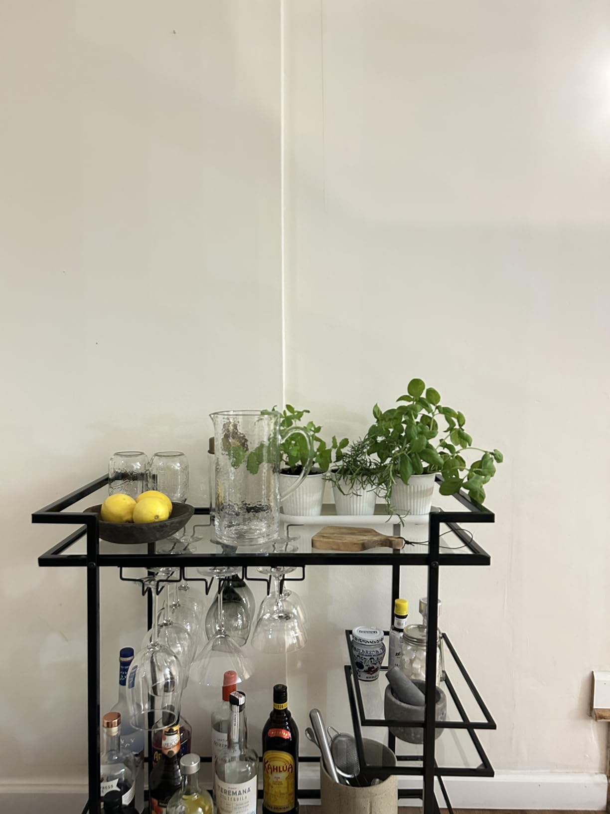 RiteSune Bar Carts for The Home, Gold Bar Cart with 3 Tier Glass Shelves customer photo 1