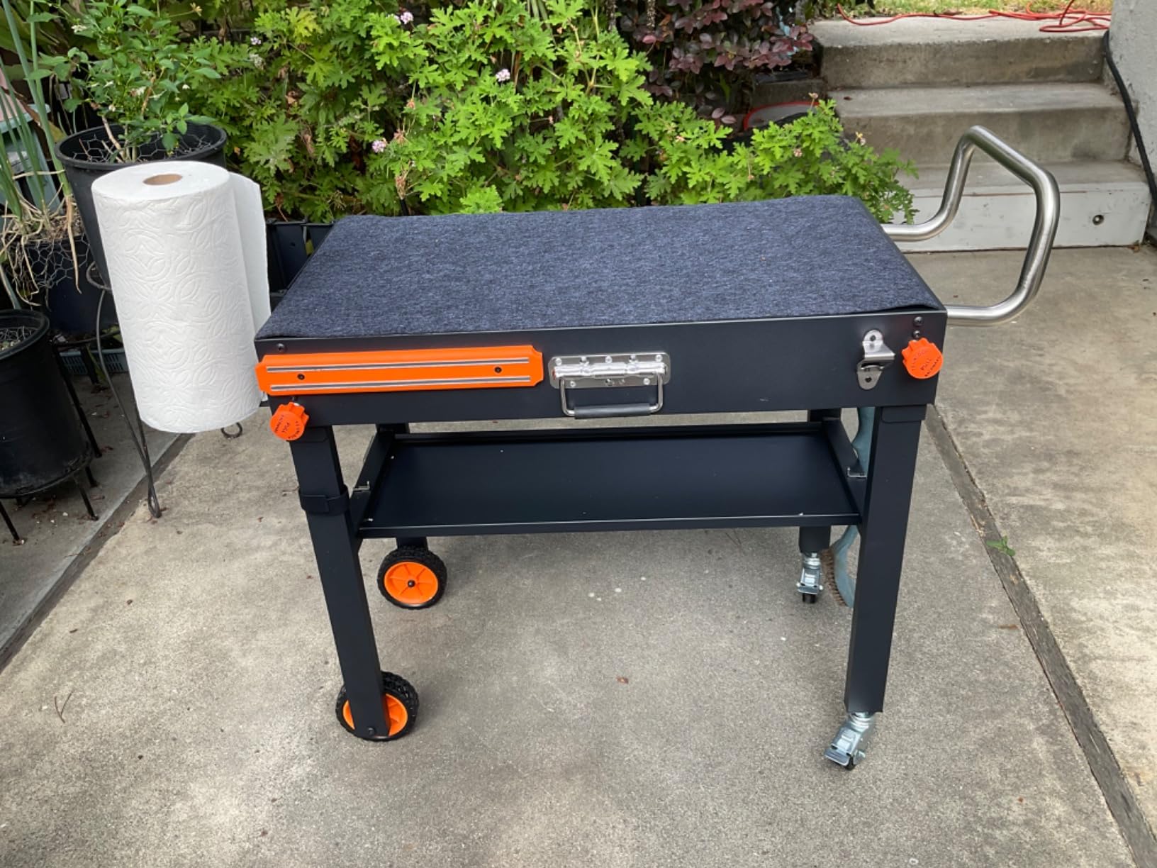 Grill Cart for Blackstone Griddle, Sturdy Grill Table, Blackstone Stand for 22 inch with Caddy, Blackstones Griddle Table with Wheels, Griddles Table Ninja Grill Stand for Tailgating, Camping customer photo 2