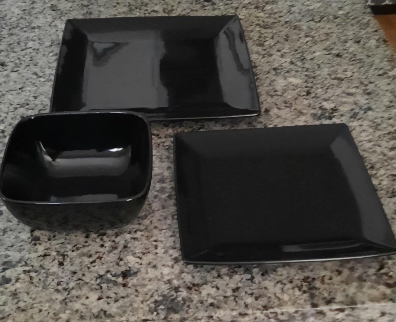 vancasso Soho Dinnerware Sets 24 Pieces, Black Stoneware Square Place Setting, Dinner Plate, Cups and Plates Sets for Kitchen, Dish Set for 6 customer photo 2