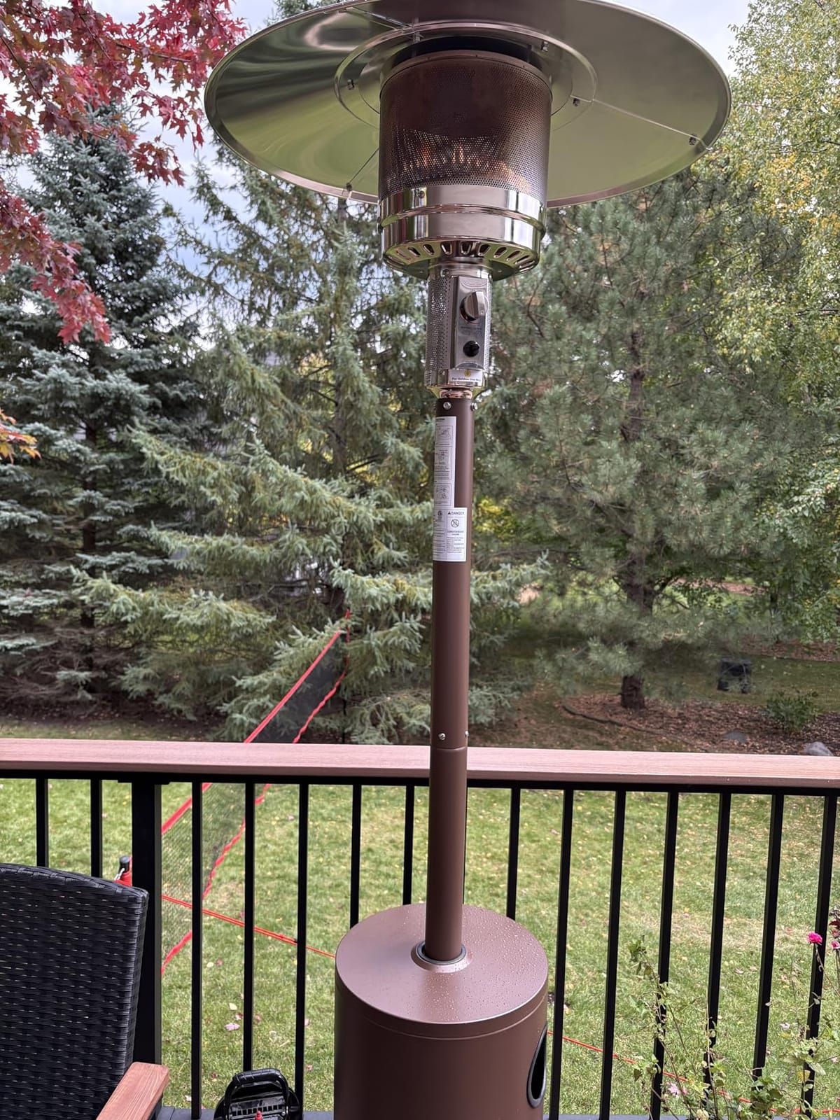 EAST OAK 55,000 BTU Propane Patio Heater with Round Table & Stainless Steel Burner, Outdoor Heater with Wheels, Ideal For Large Patios, Gardens, Outdoor Events, and Commercial Use, Bronze customer photo 1