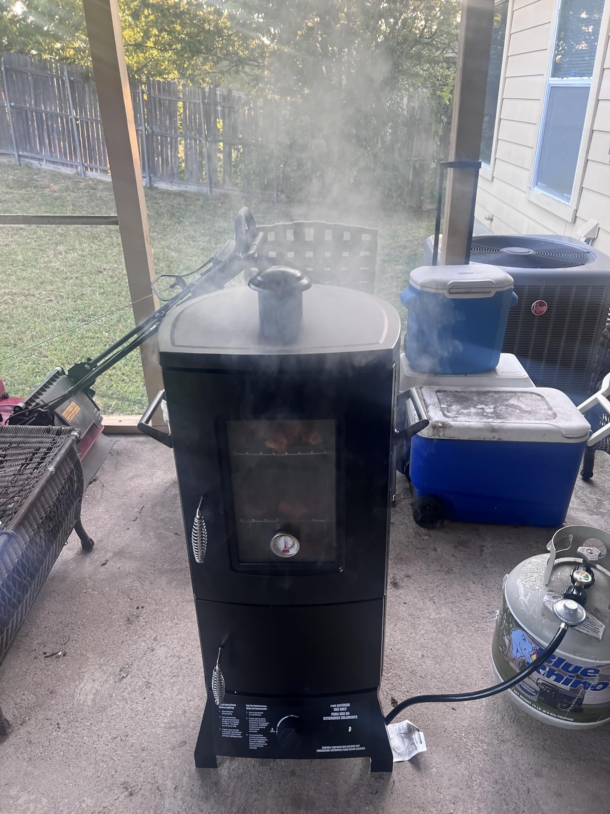 Propane Smoker, Vertical Smoker with Three Removable Shelves,Outdoor Grills & Smokers with Thermometer for BBQ, Backyard,Black… customer photo 1