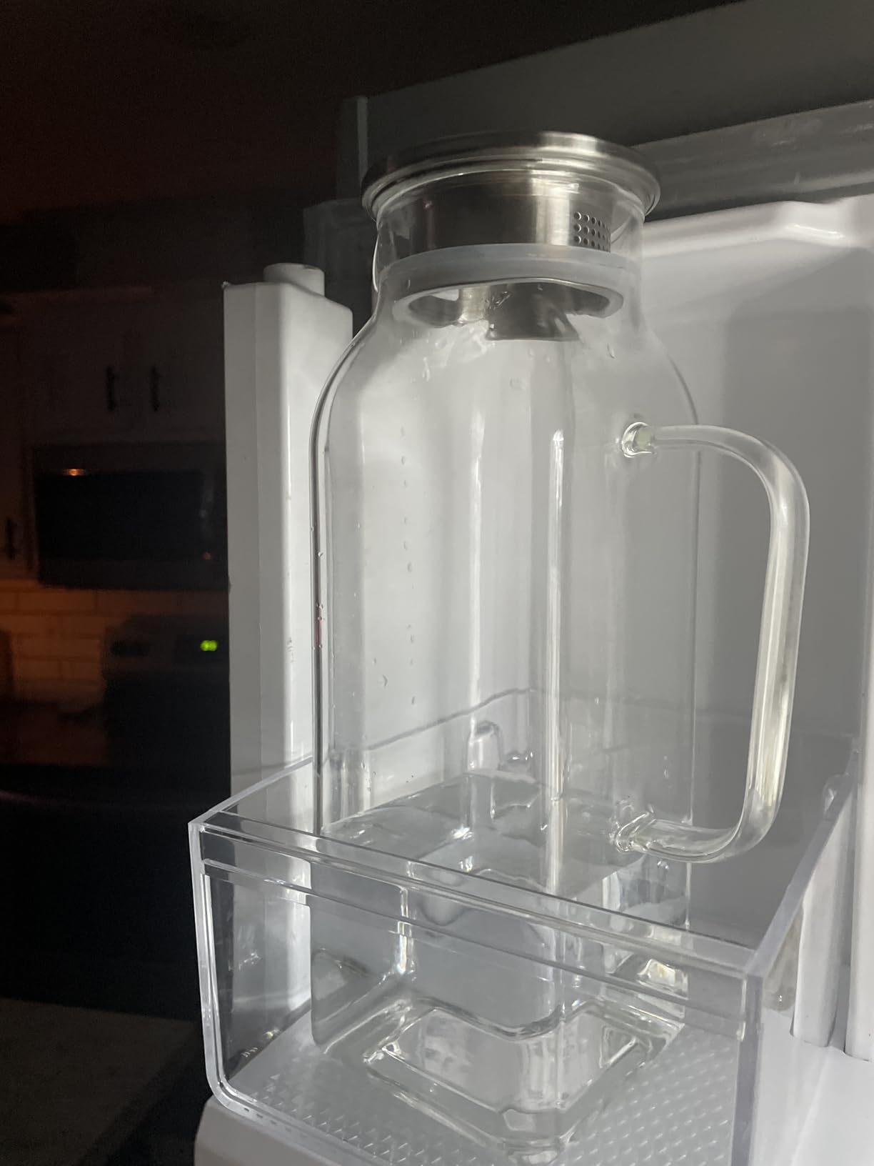 2 Quart (2 Liter 68 oz) Square Glass Pitcher with Lid and Spout, Water Pitchers with Handle for Fridge, Borosilicate Glass Carafe for Hot/Cold Drink, Large Jug for Iced Tea, Coffee,Juice,Milk,Beverage customer photo 1