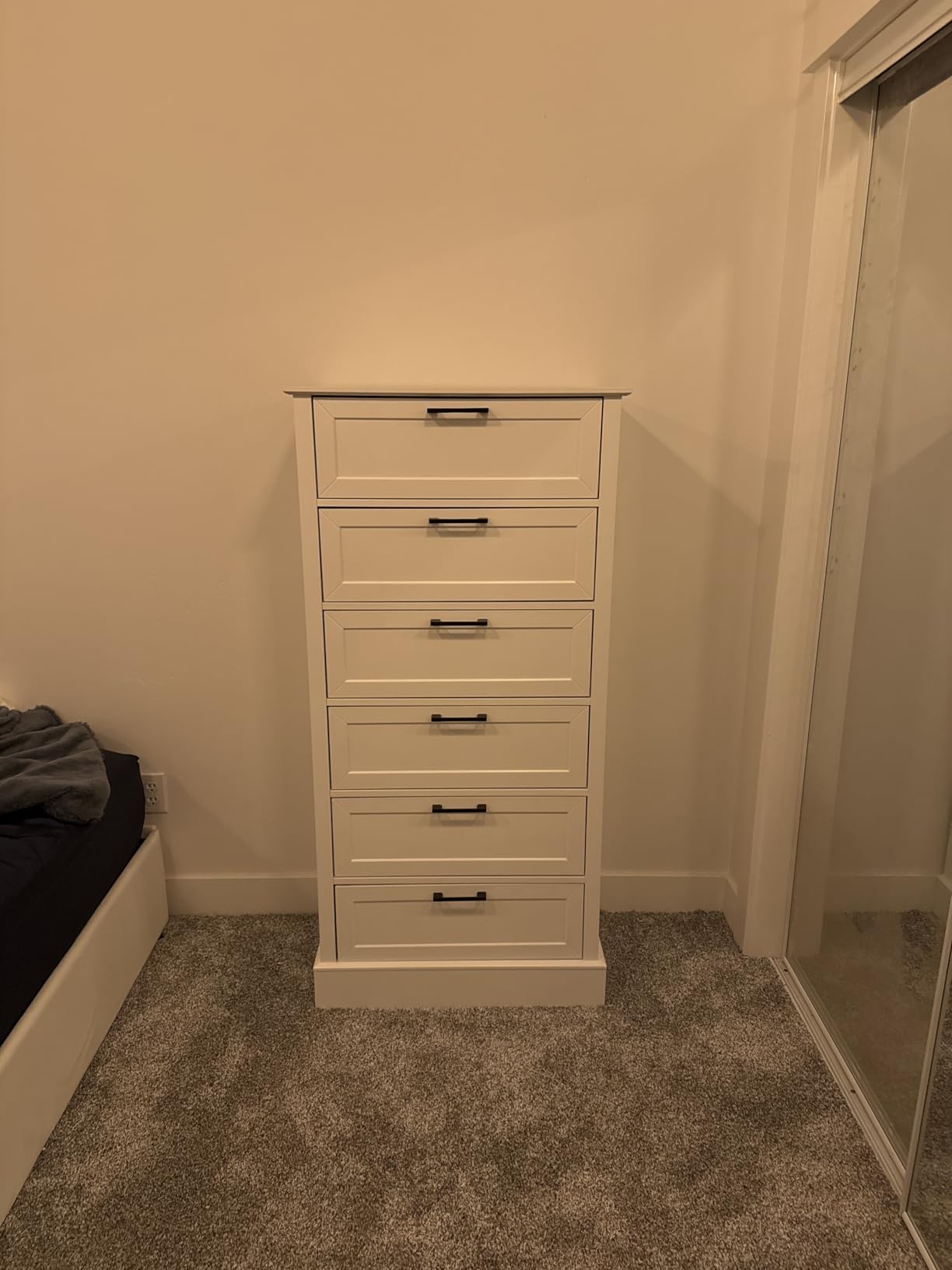 White 6 Drawer Dresser, 55 Inch Tall White Dresser for Bedroom, Modern Farmhouse Style Chest of Drawers for Bedroom Living Room, Wood Rustic Tall Clothing Organizer for Closet, Living Room, Hallway customer photo 2