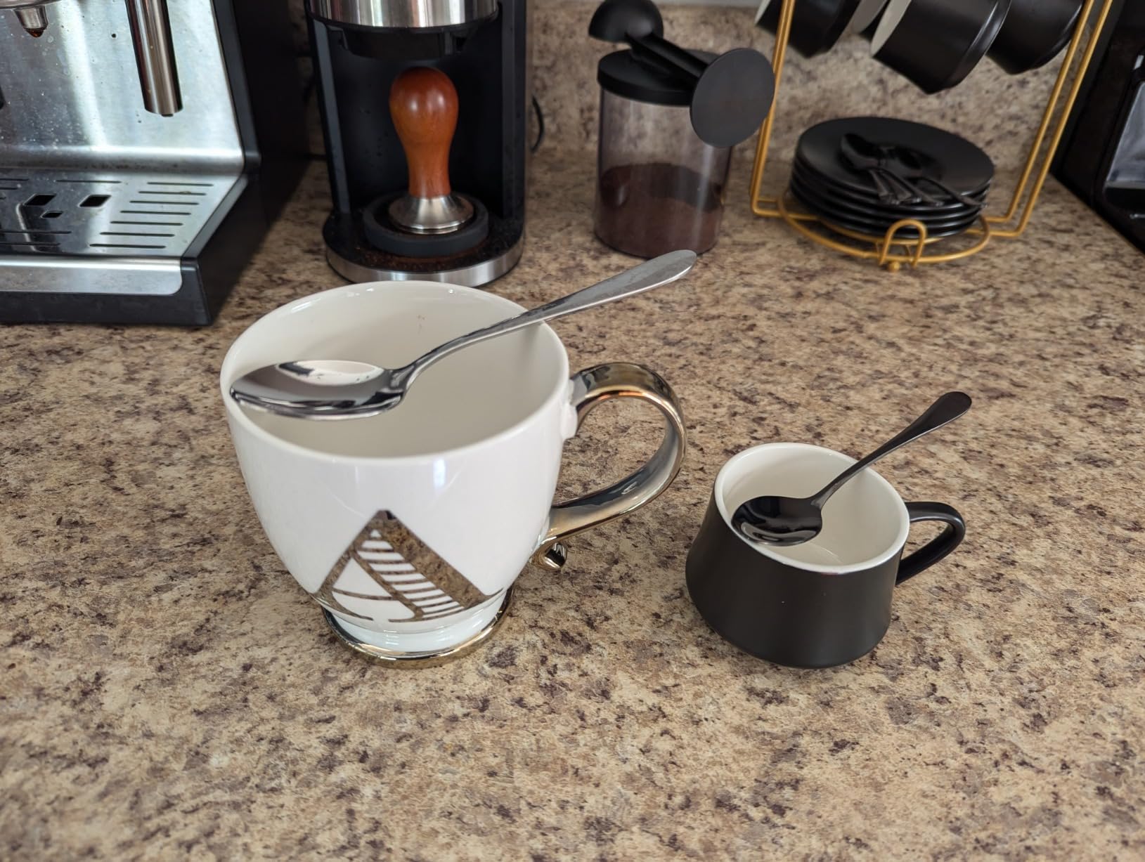YHOSSEUN Espresso Cups Set of 6, 4 OZ Expresso Shots Cup with Sacuer, Blue customer photo 2
