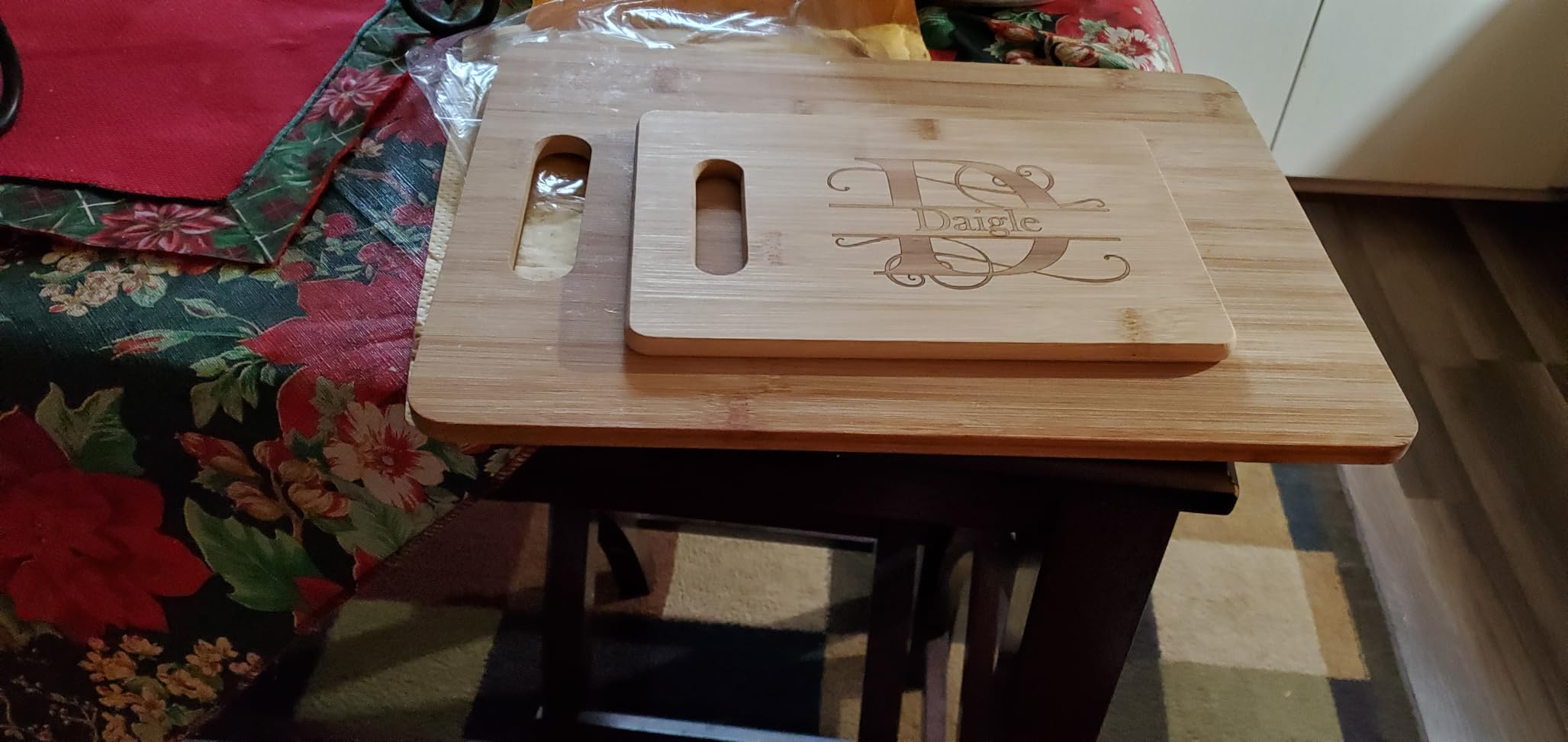 Personalized Cutting Board, Custom Cutting Board Wood Engraved with Name & Monogram, Charcuterie Serving Piece, Wedding Housewarming Gifts for Christmas, Couples, Newlyweds & Family customer photo 2