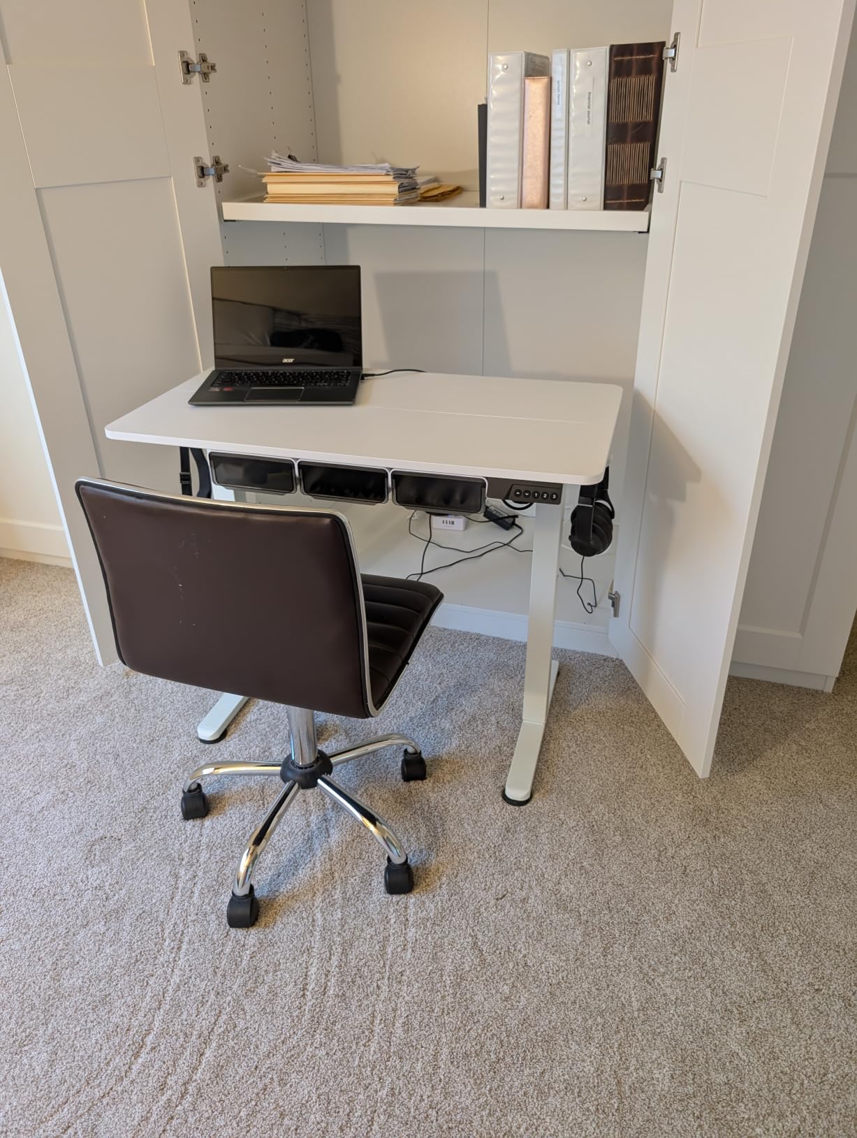 Kingant Standing Desk, 35x20 Inch Electric Height Adjustable Computer Desk customer photo 1