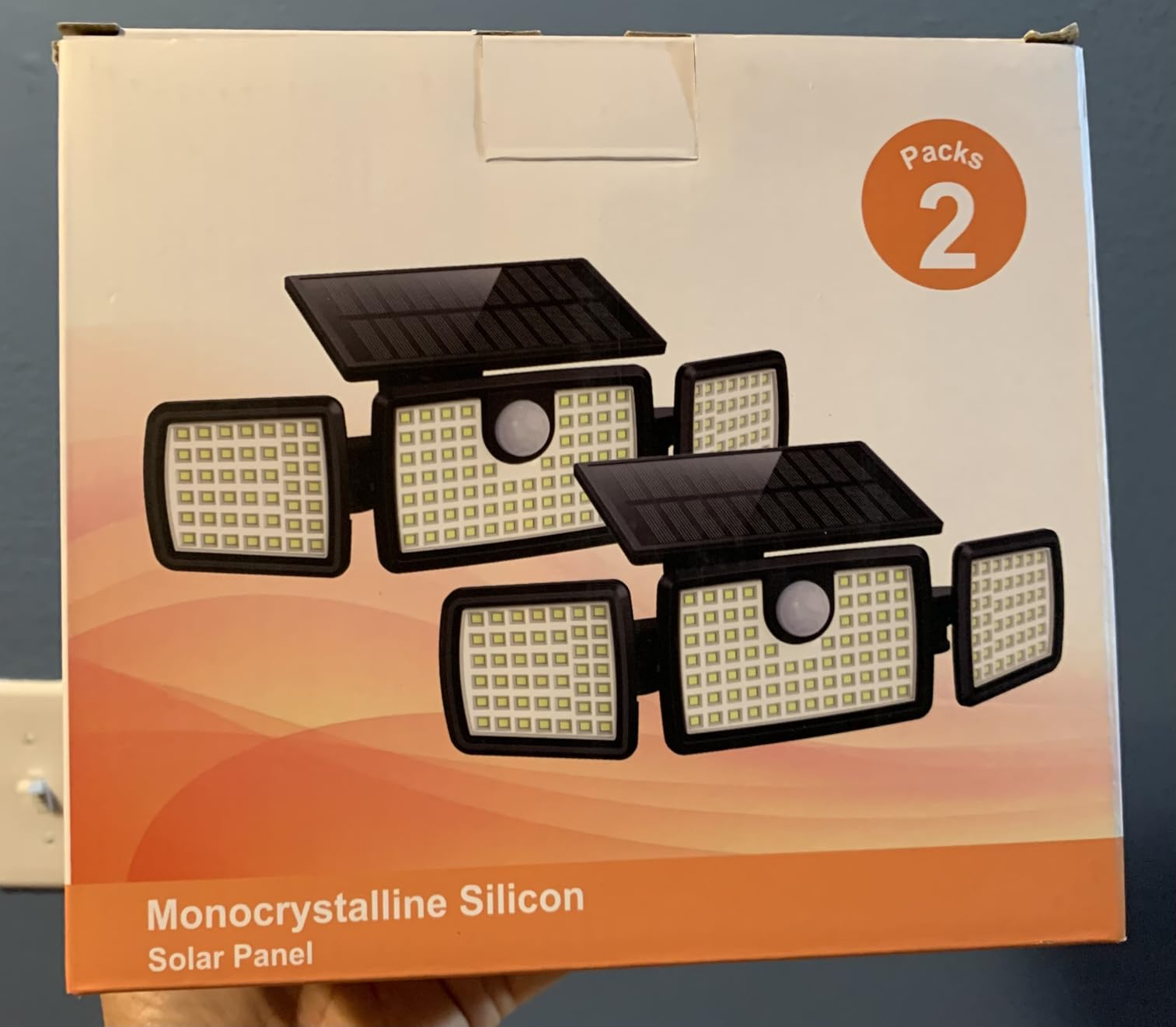 MIHANI Solar Flood Lights Outdoor, 2500LM Motion Sensor Security Lights with 270° Wide Angle, IP65 Waterproof, 3 Heads Solar Outdoor Lights for Patio, Yard, House, Garage (Non-Remote, 2 Pack) customer photo 1