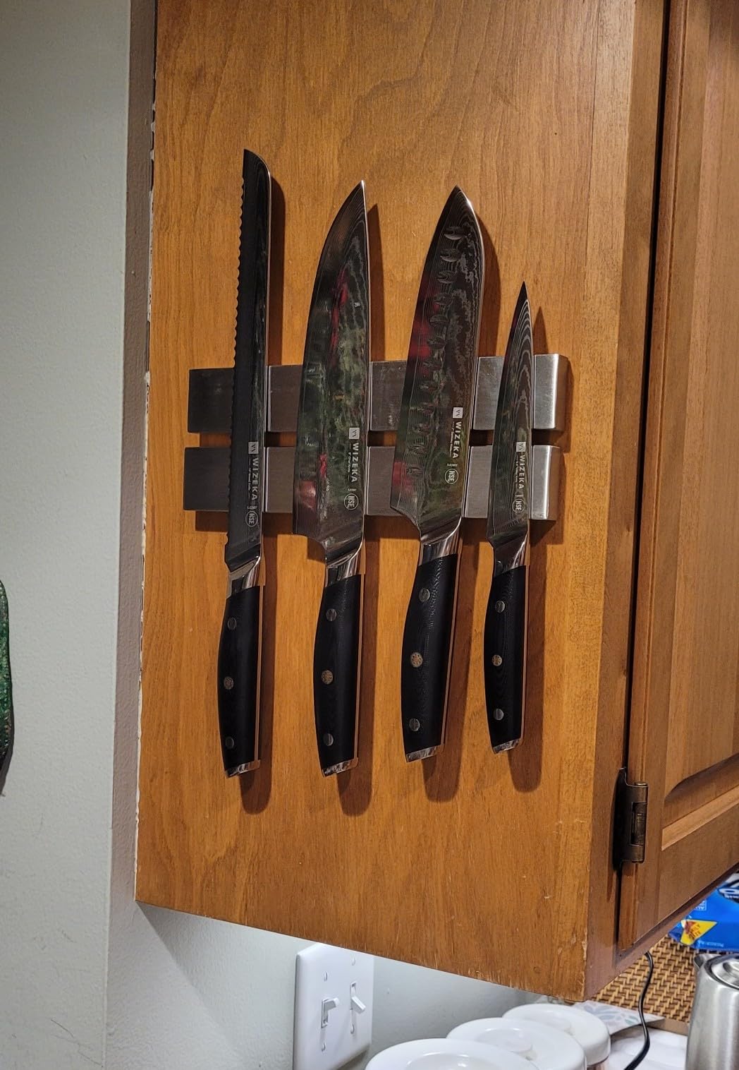 8 Inch Magnetic Knife Holder for Wall No Drill Stainless Steel customer photo 1