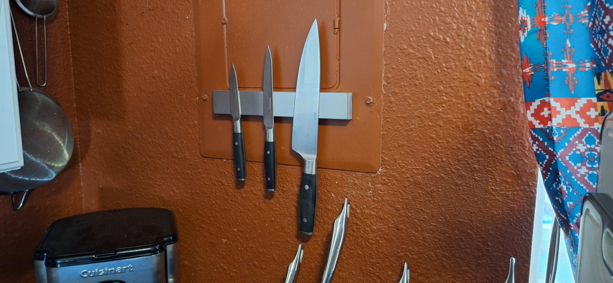 8 Inch Magnetic Knife Holder for Wall No Drill Stainless Steel customer photo 2