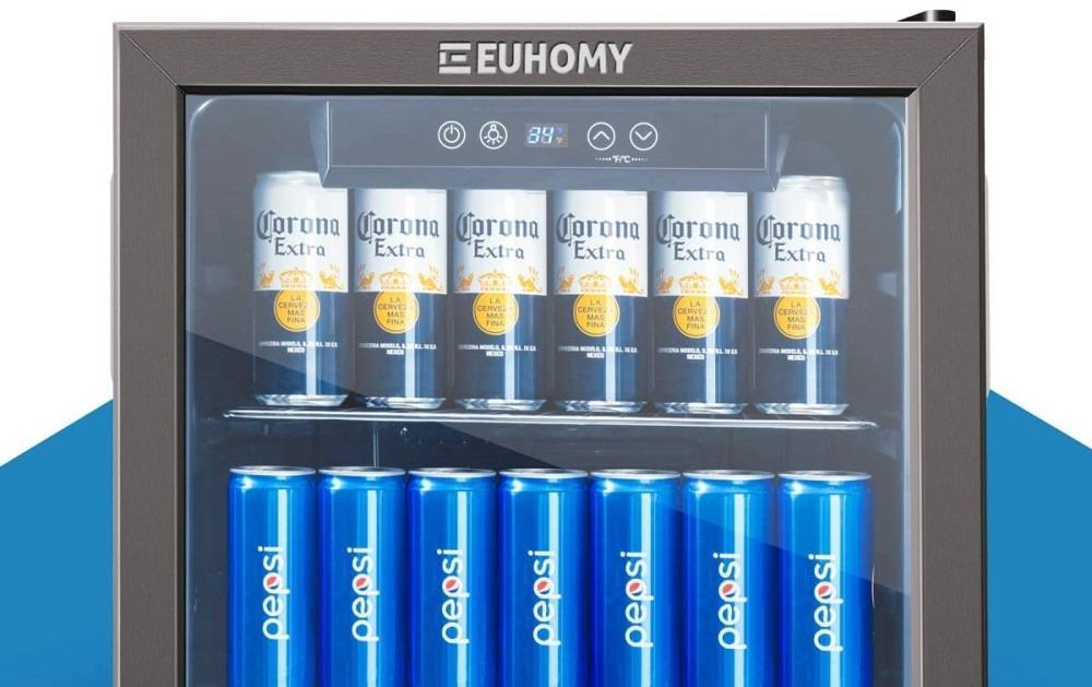 EUHOMY 24 Can Mini Fridge, 18L Beverage Refrigerator with Quiet Compressor customer photo 2