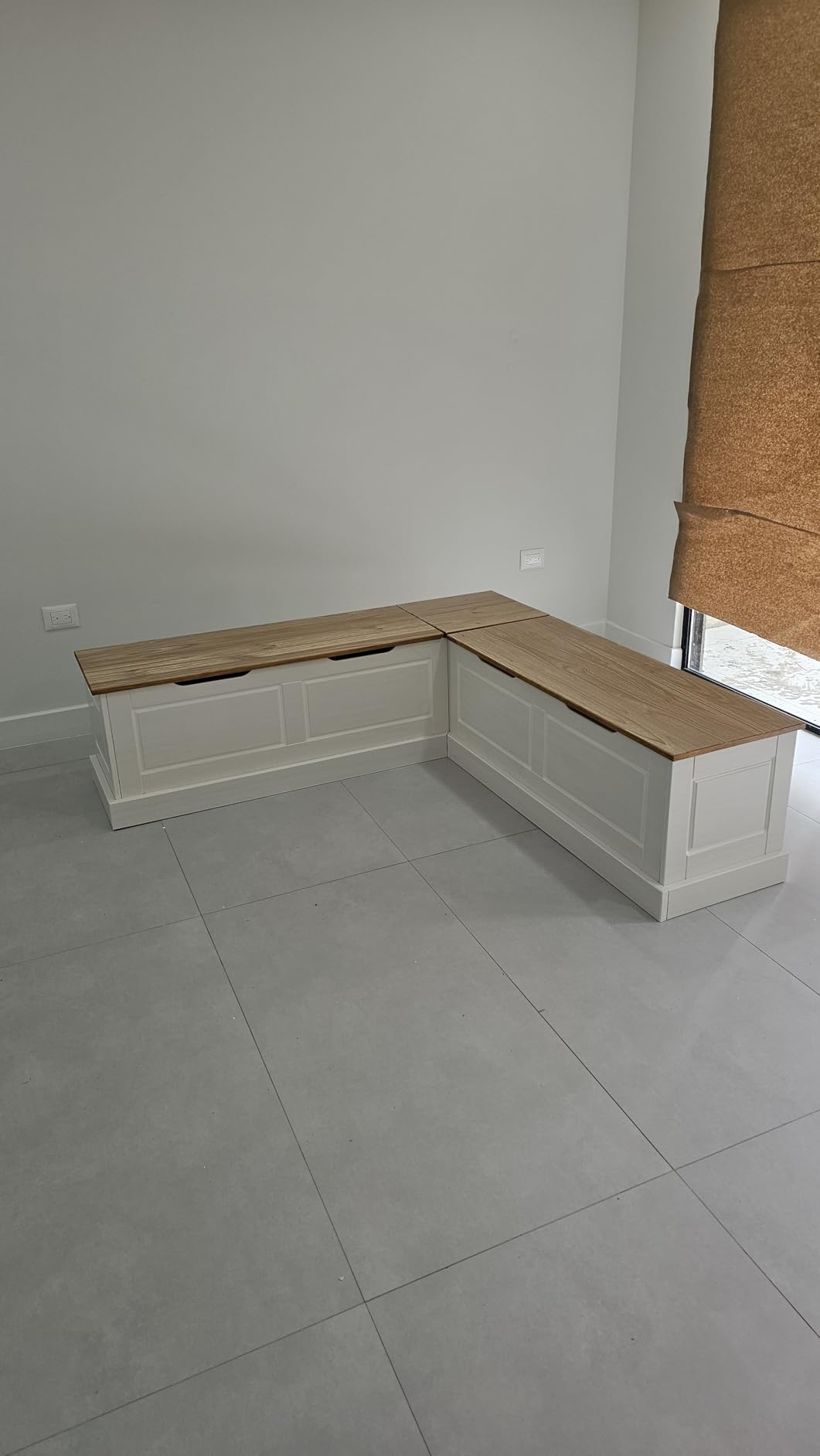 Linon Harris Black and Walnut Backless Kitchen Dining Nook with Hidden Storage Bench Space customer photo 2