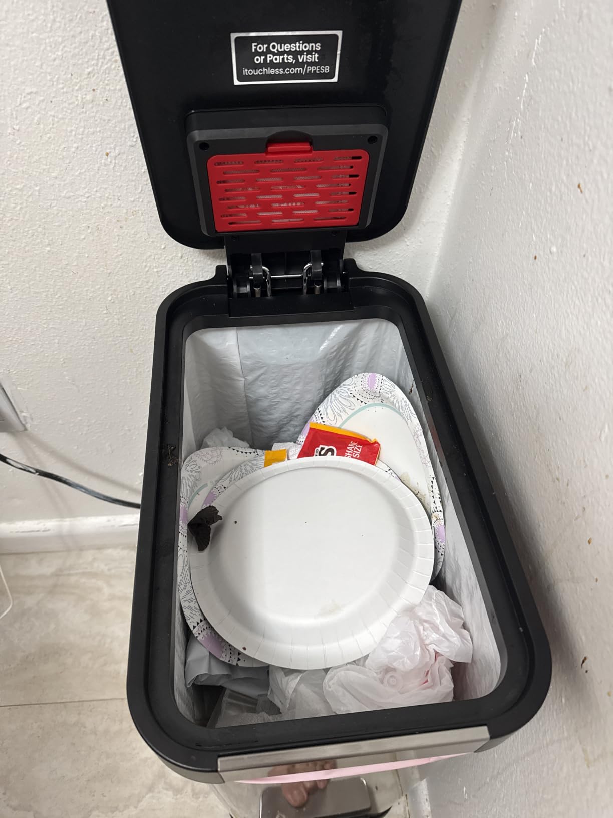 iTouchless 13.2 Gal / 50L Slim Step Pedal Kitchen Trash Can | Odor Filter customer photo 1