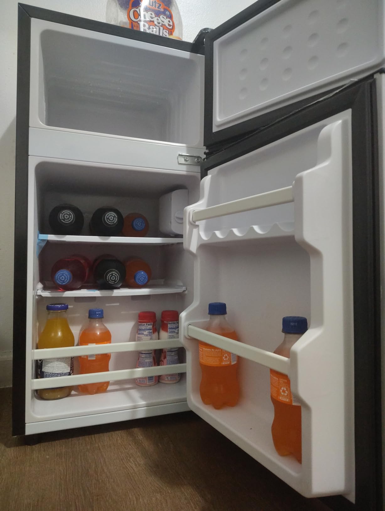 DEMULLER 45L Personal Double‑Door Mini Fridge With Freezer, Black customer photo 1