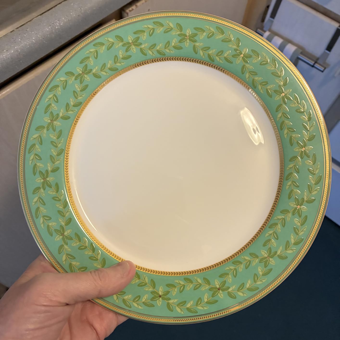 12 Piece Bone China Dinnerware Set for 4, Maple Leaf Gold Trim Gift customer photo 1