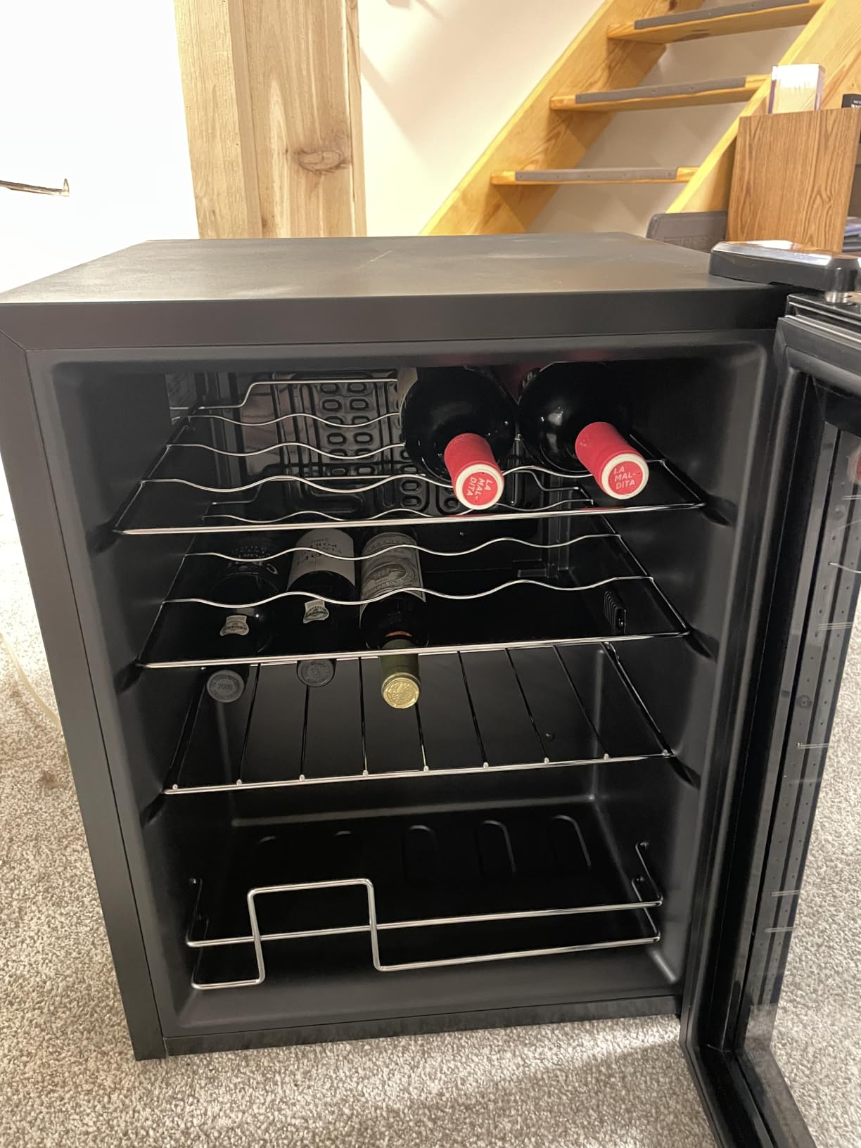 ROVSUN 33 Bottle Wine Fridge, Dual Zone Wine and Beverage Refrigerator with Independent Temp Control & LED Control Panel, Freestanding Wine Cooler Chiller for Red White Wine, Champagne, Beer customer photo 2