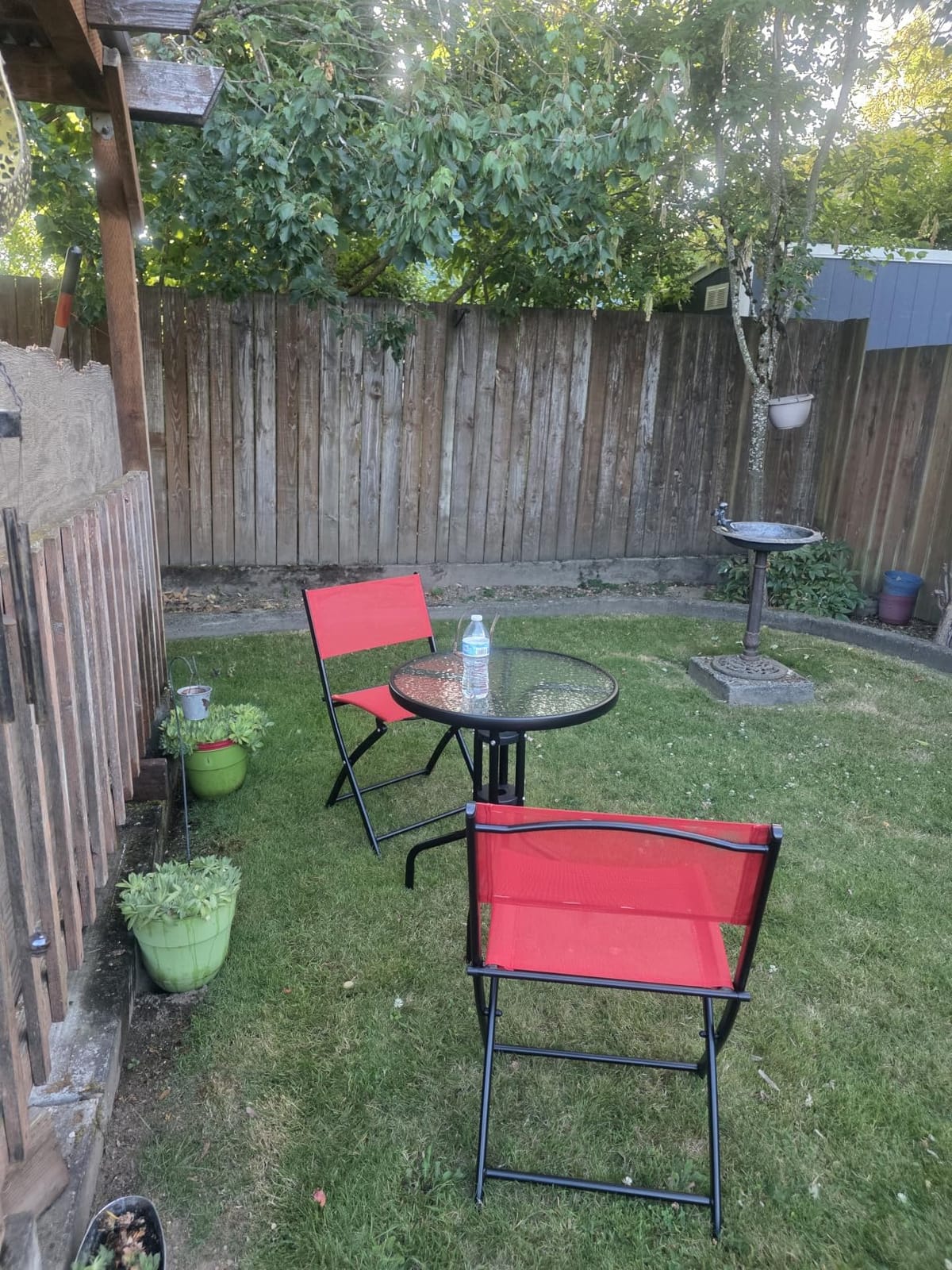 Best Choice Products 3-Piece Patio Bistro Dining Furniture Set w/Textured Glass Tabletop, 2 Steel Folding Chairs, Polyester Fabric - Sage customer photo 2