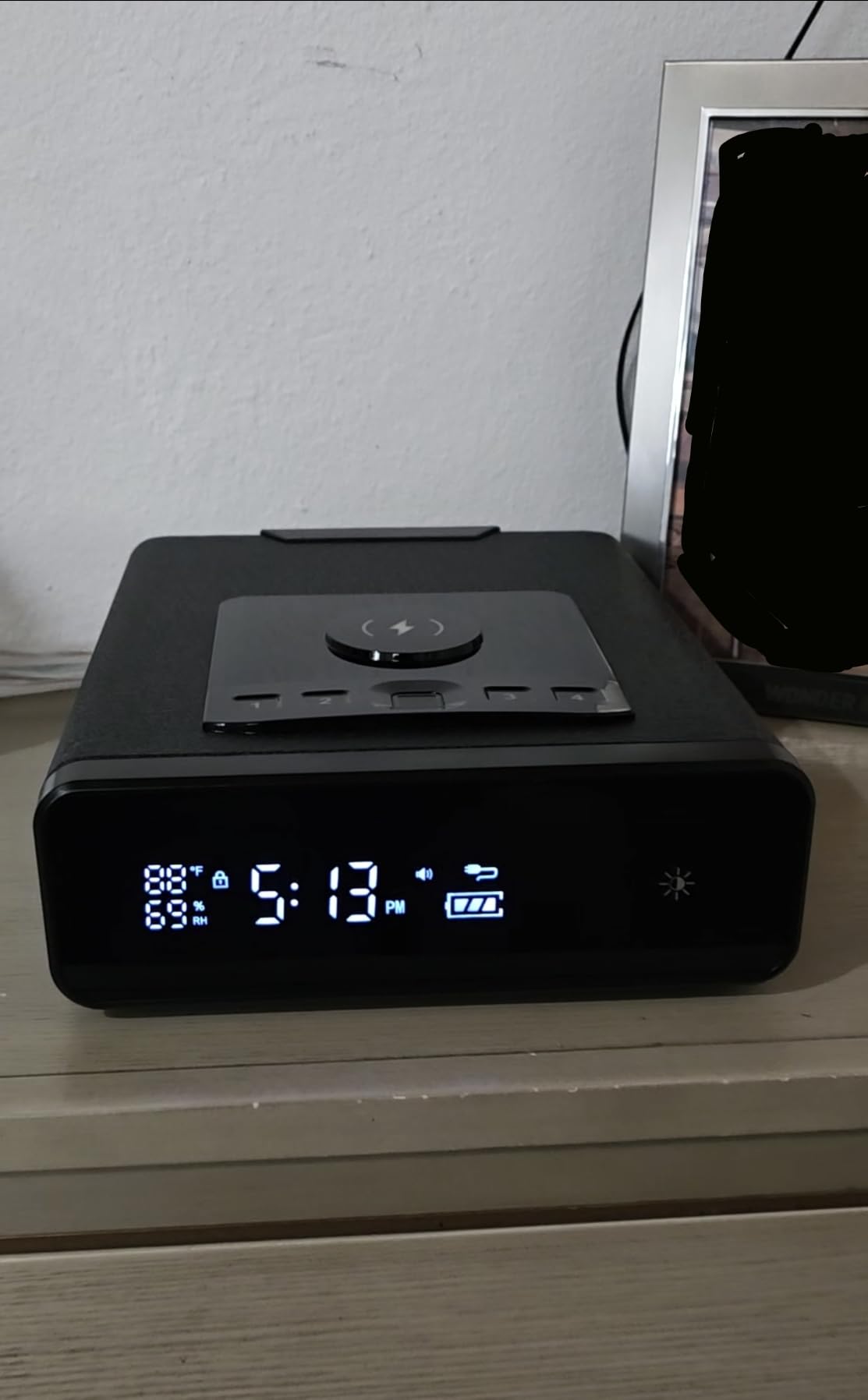 Mboko Biometric Nightstand Gun Safe with Clock Display, Wireless Charging customer photo 1