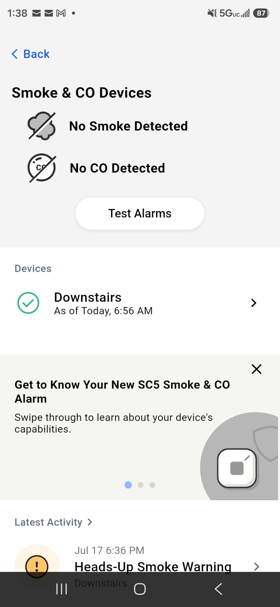 First Alert SC5 Battery Smart Smoke & Carbon Monoxide Alarm customer photo 2