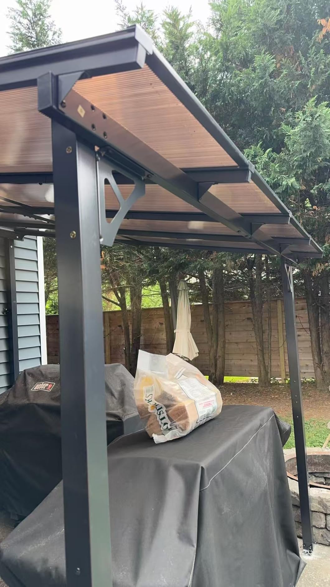 Aoxun 8’x5’ Gazebo for Patio, Gazebo Pergola with Sloped Roof, Black customer photo 1