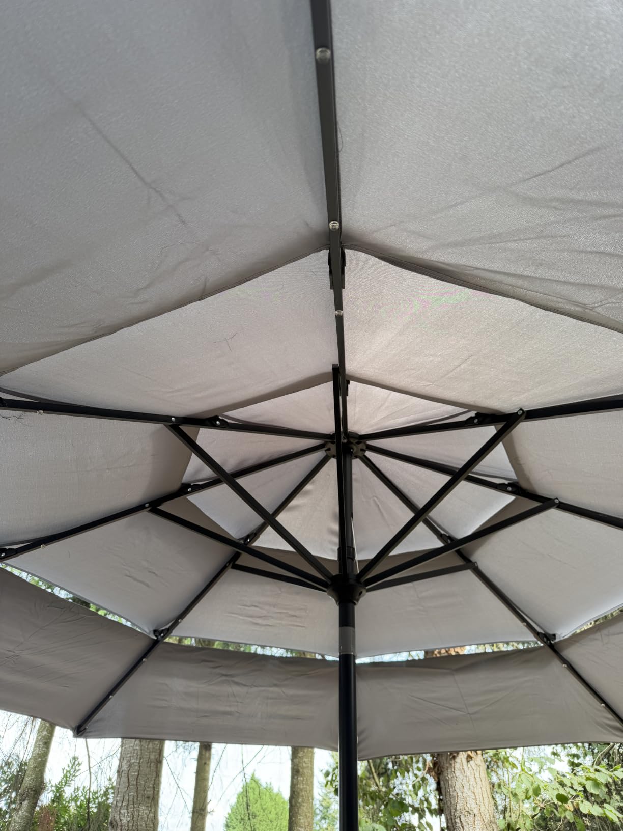 PHI VILLA 10ft Outdoor Patio Umbrella with Solar Lights, 3 Tier Vented,Navy customer photo 1