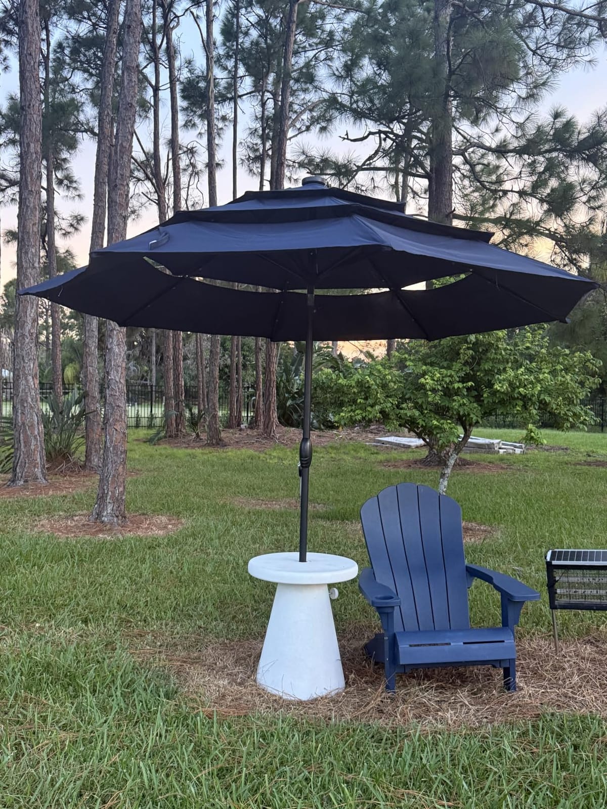 PHI VILLA 10ft Outdoor Patio Umbrella with Solar Lights, 3 Tier Vented,Navy customer photo 2