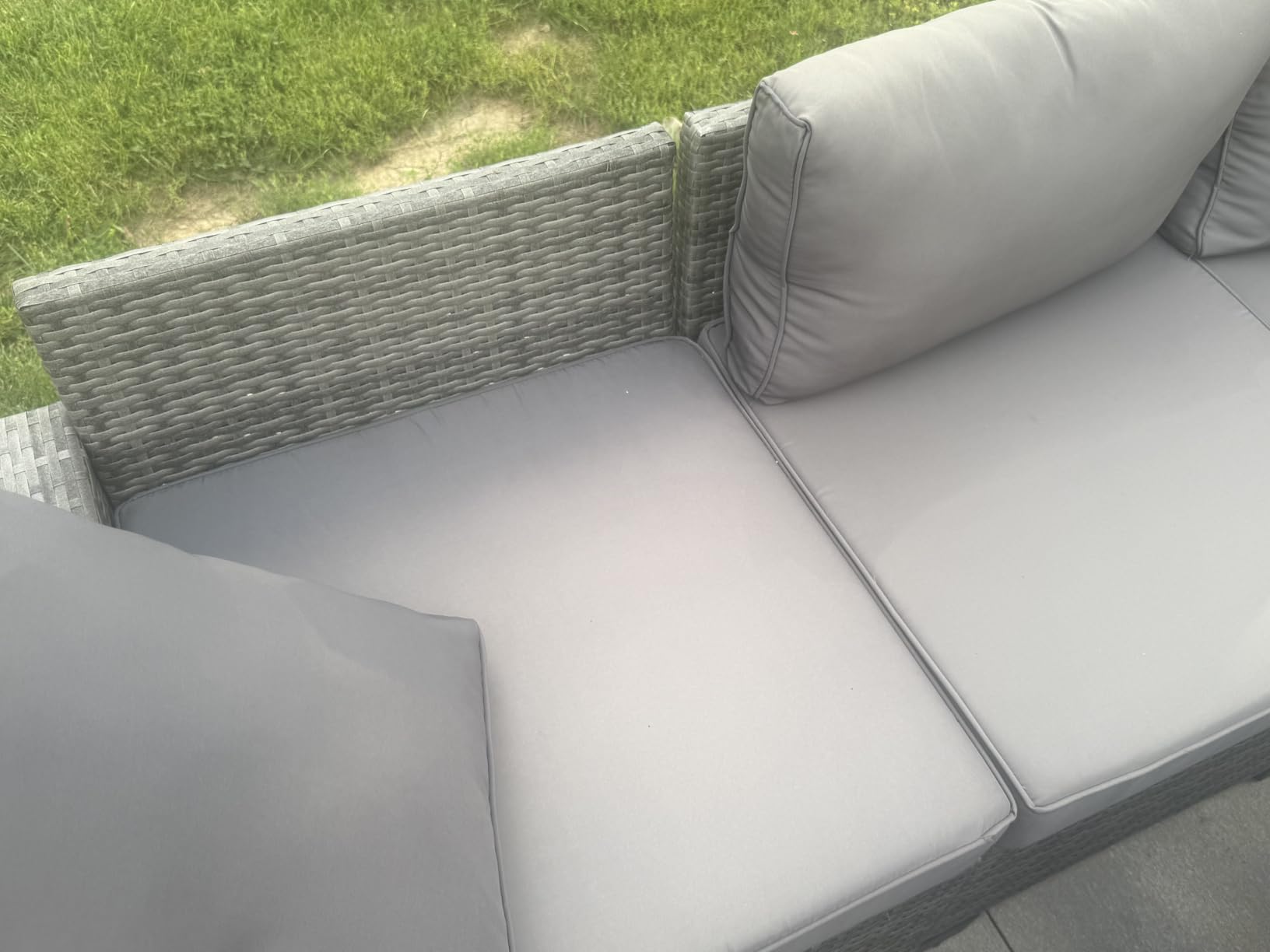 Patio Furniture Set with 44'' Fire Pit Table, 7 Pcs Outdoor Sectional Sofa customer photo 2