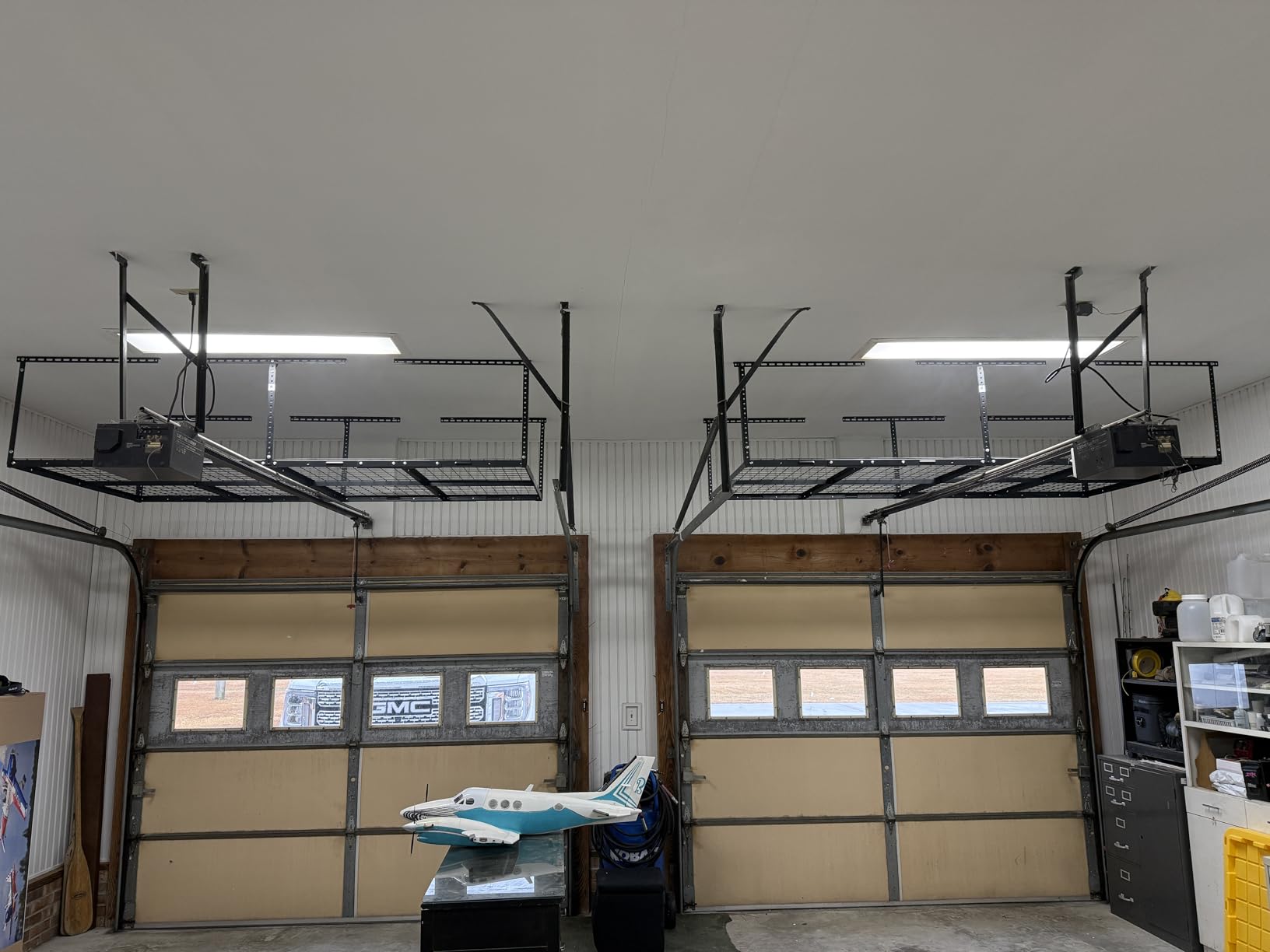 2x8ft Overhead Ceiling Garage Storage Rack, 400LBS Capacity, Black customer photo 2