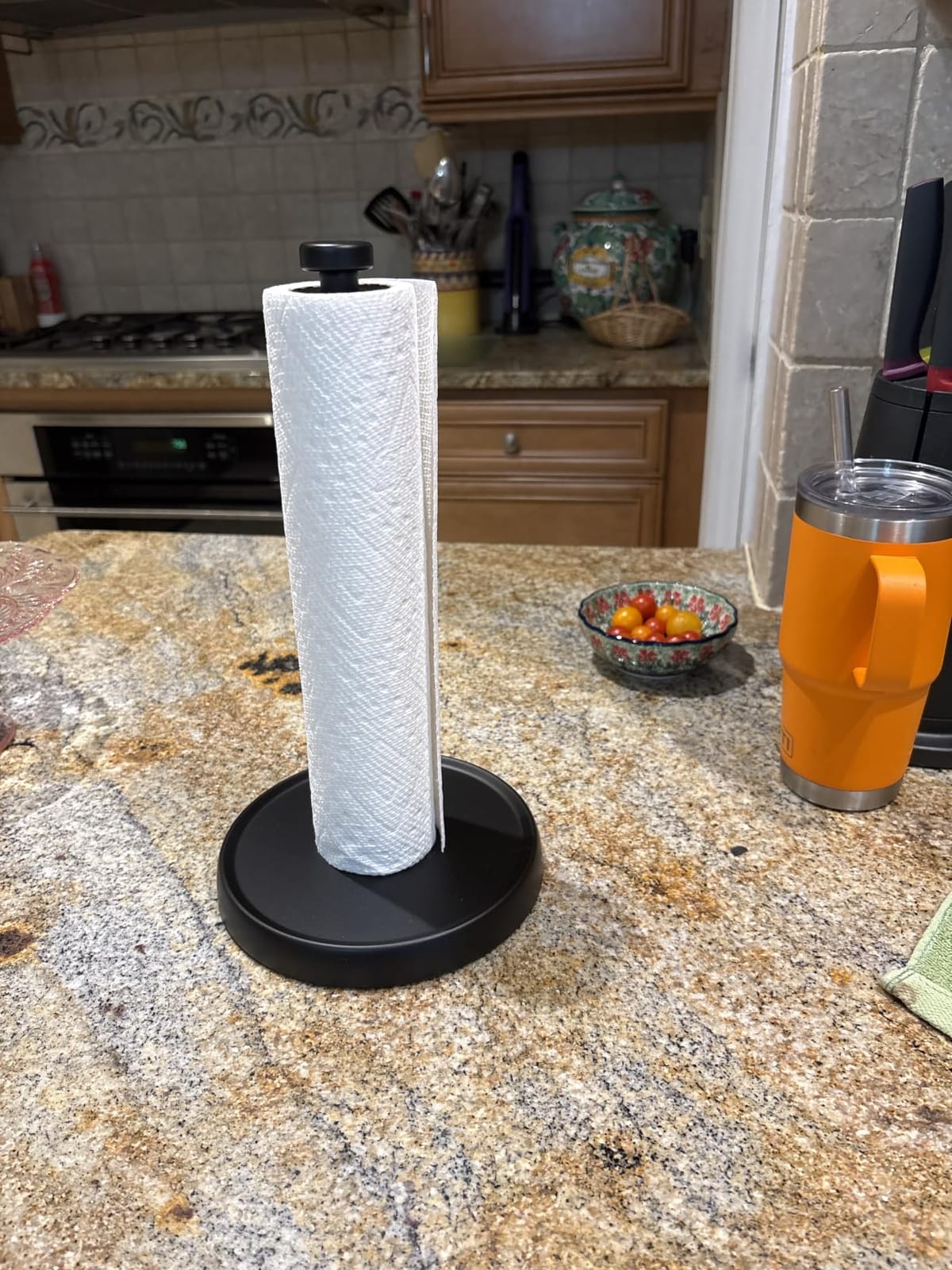 Oil Rubbed Bronze Paper Towel Holder Countertop, Bronze Kitchen Accessories Decor, Stainless Steel, Paper Towel Roll Holder Stand with Ratchet Mechanism for Kitchen Bathroom Farmhouse Essentials customer photo 2