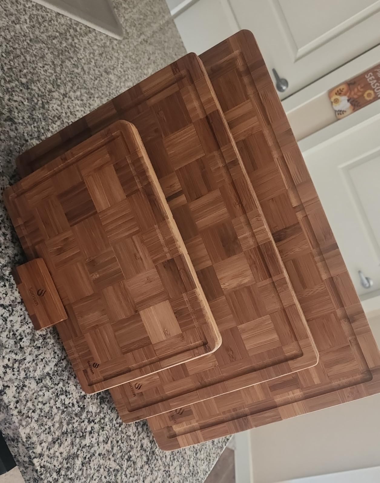 XXX Large Bamboo Cutting Board with Non Slip Feet and Over Sink Butcher Block Chopping Board Nice Solid Thick Wooden Juice Groove Huge Big XXl xlarge Best Hardwood Kitchen Counter Organic customer photo 1