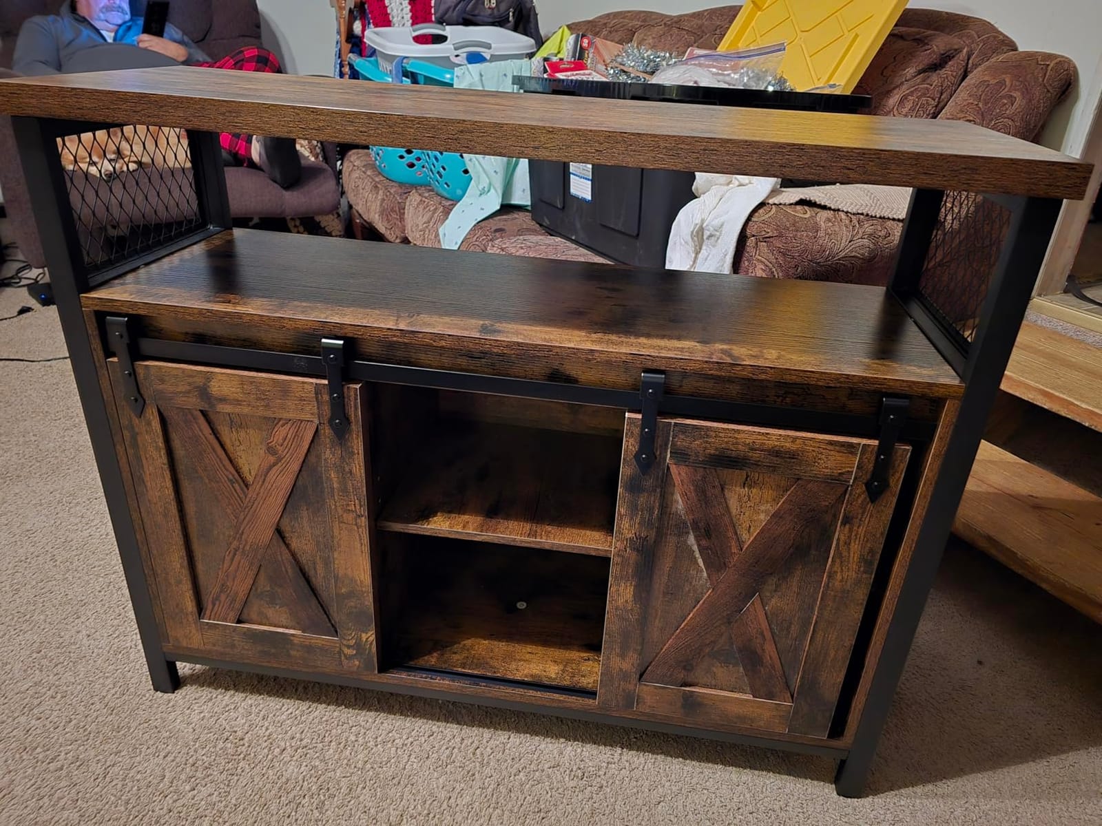 VASAGLE Buffet Cabinet, Coffee Bar with 2 Sliding Barn Doors customer photo 2